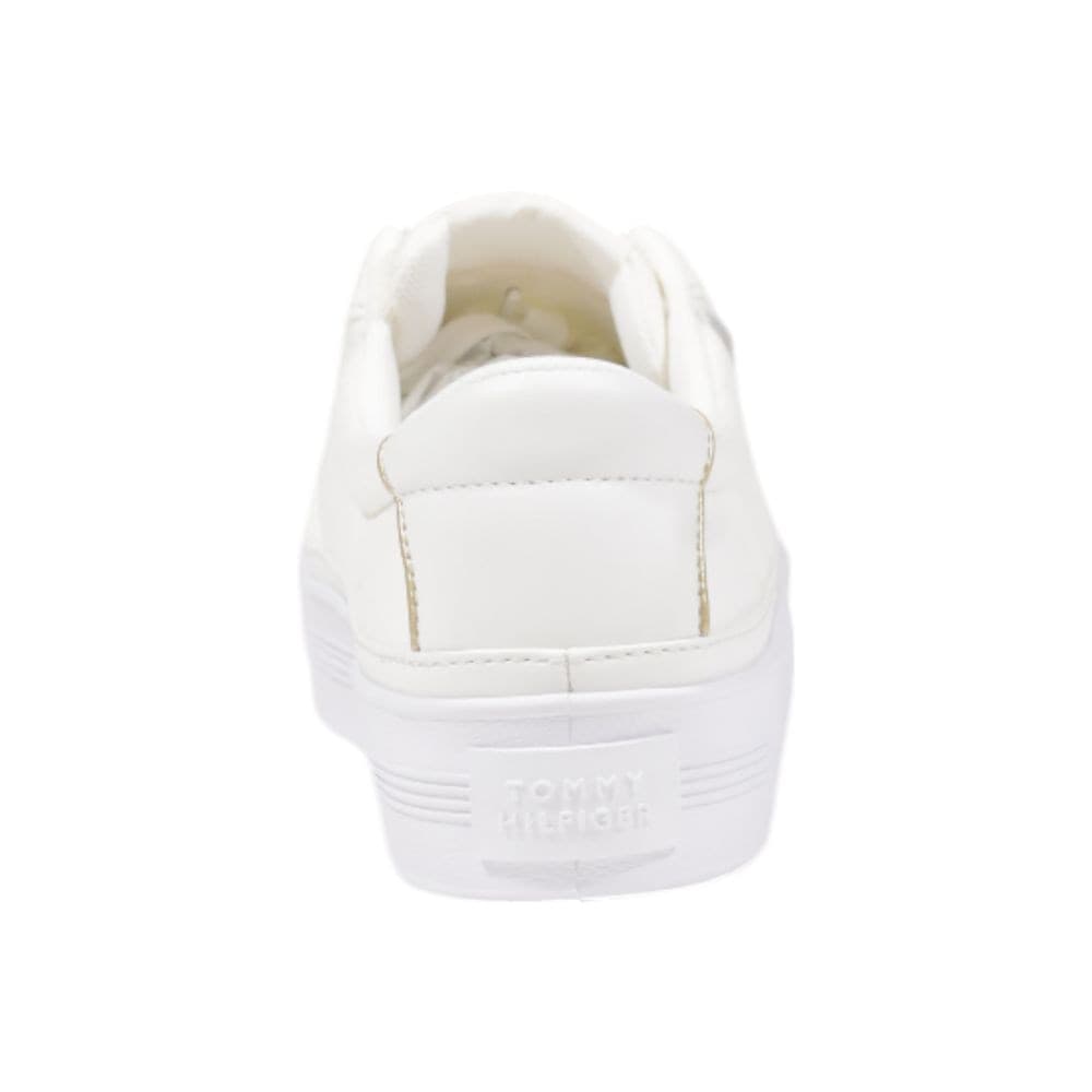 Tommy Hilfiger Cream Recycled Cotton Low Top Sneakers - 4