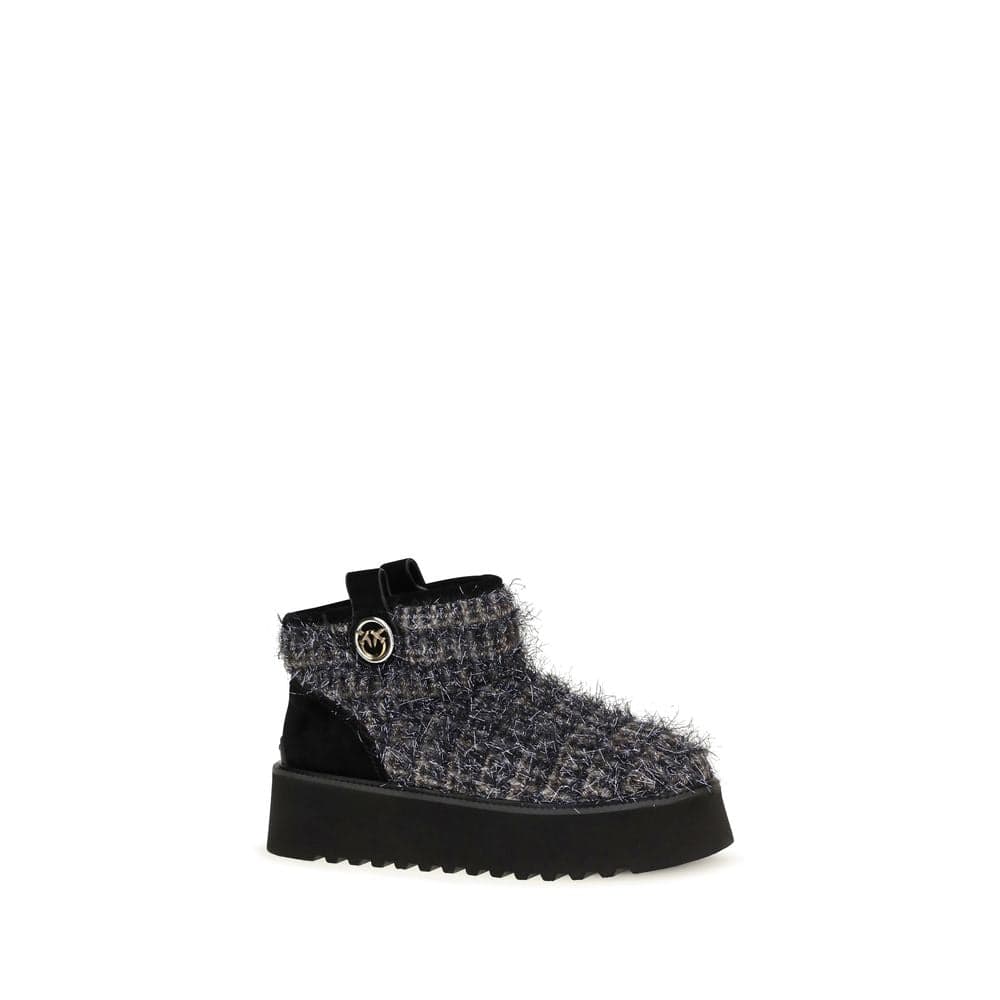 PINKO Black Fabric Ankle Boots - 2