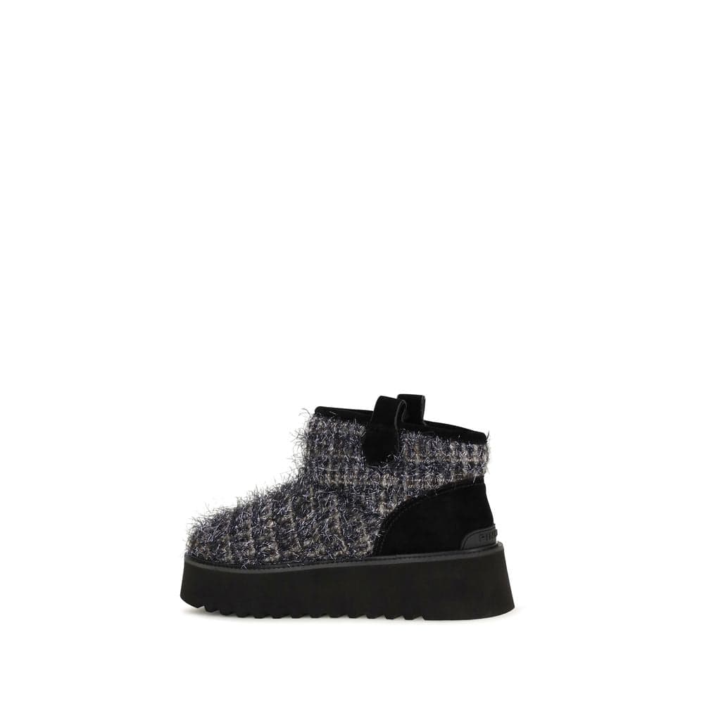PINKO Black Fabric Ankle Boots - 3