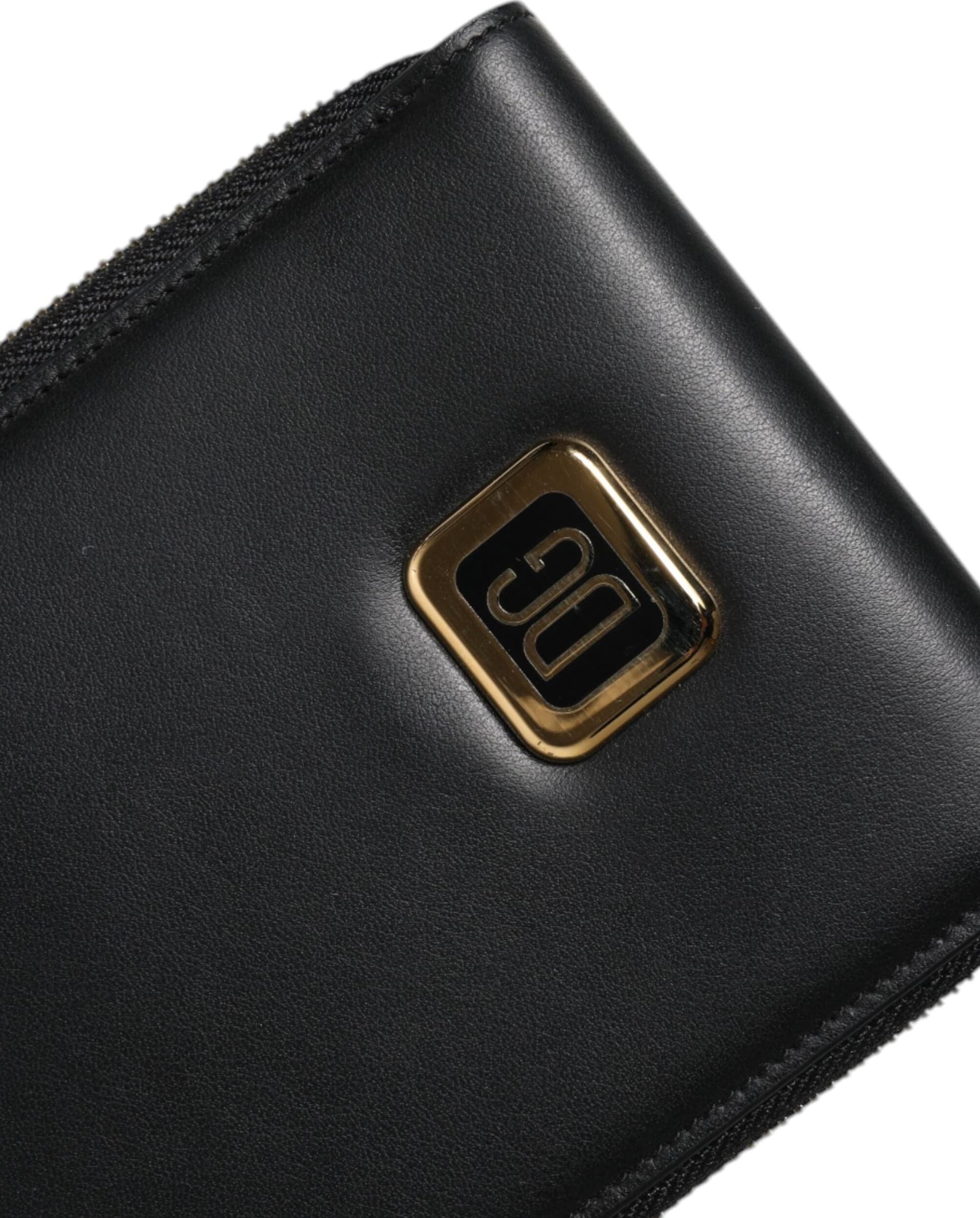 Dolce & Gabbana Black Leather Logo Plaque Neck Strap Card Coin Wallet - 6