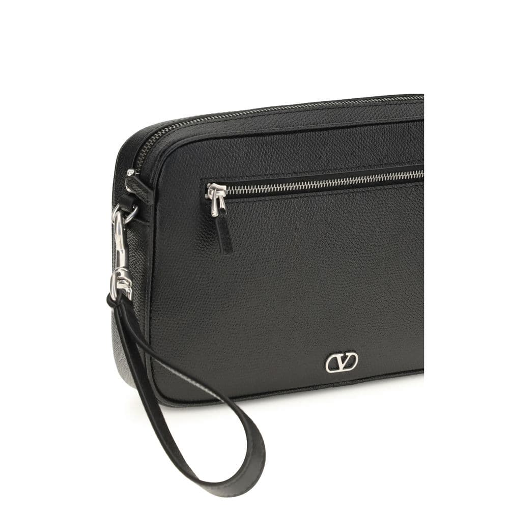 Valentino Garavani Black Calf Leather Bos Taurus Handbag - 4