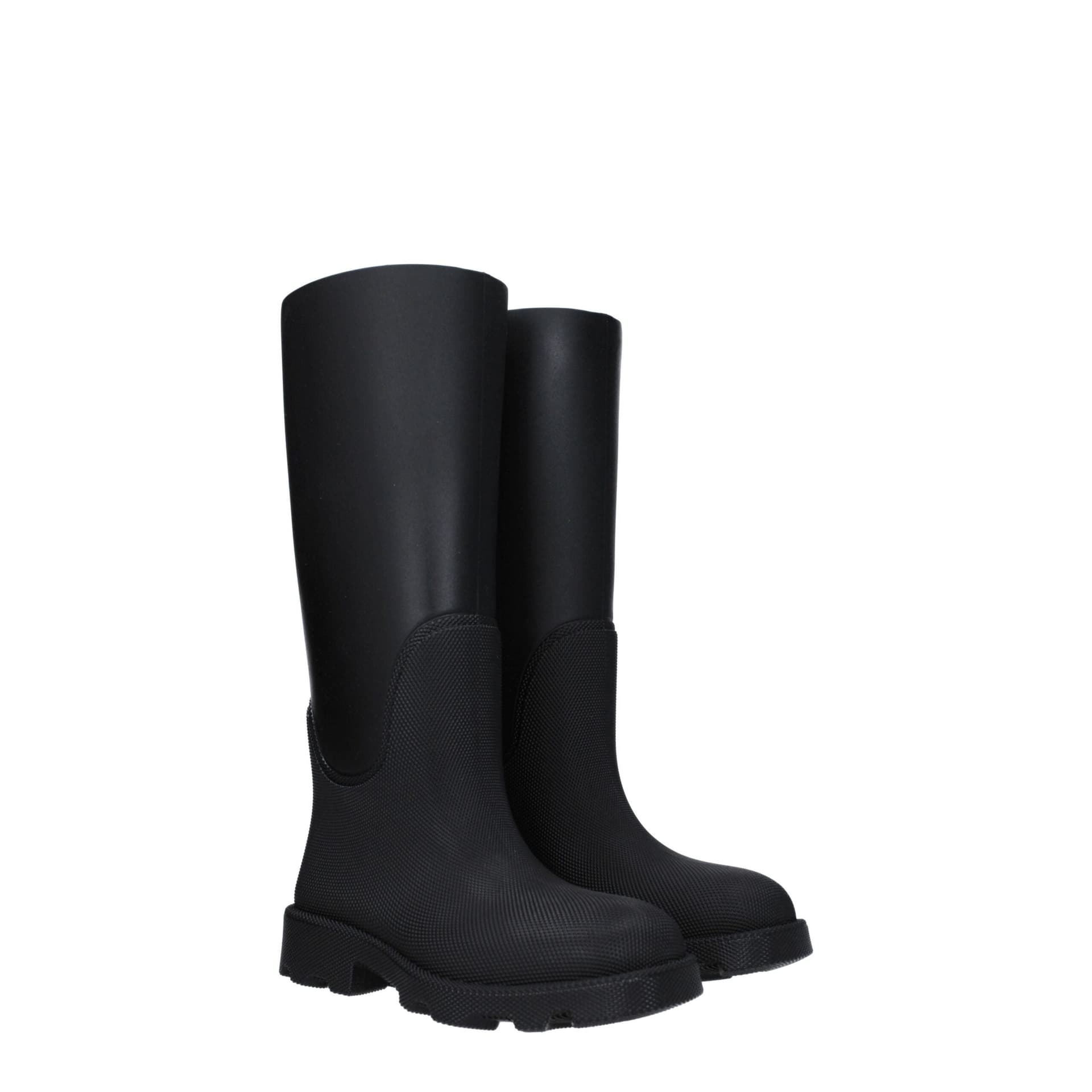 Burberry Black Cotton Rain Boots - 2