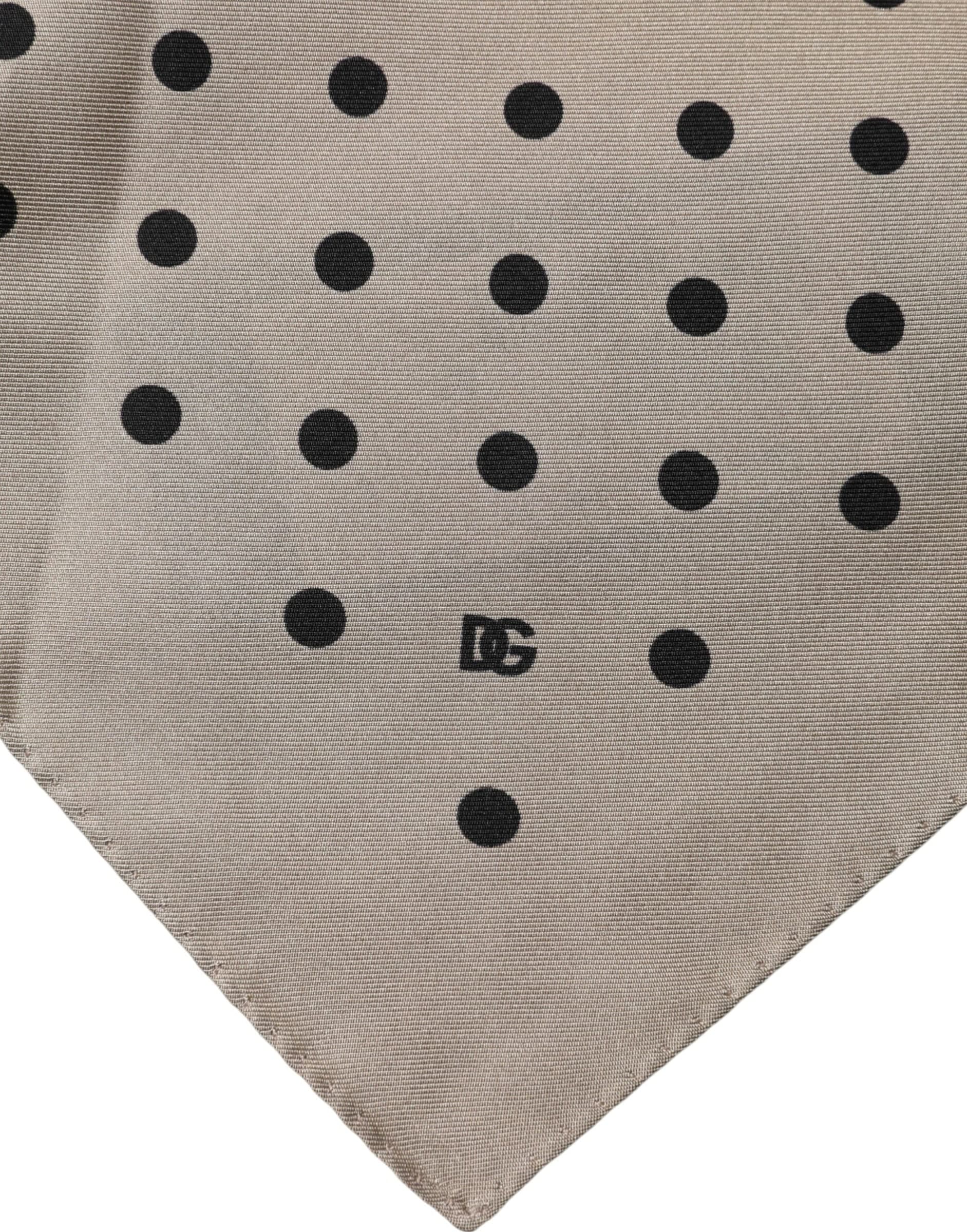 Dolce & Gabbana Brown Polka Dot Square Handkerchief Scarf - 4