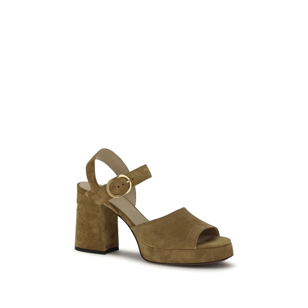 Valentino Garavani Beige Calf Leather Bos Taurus Platform Sandals - 2