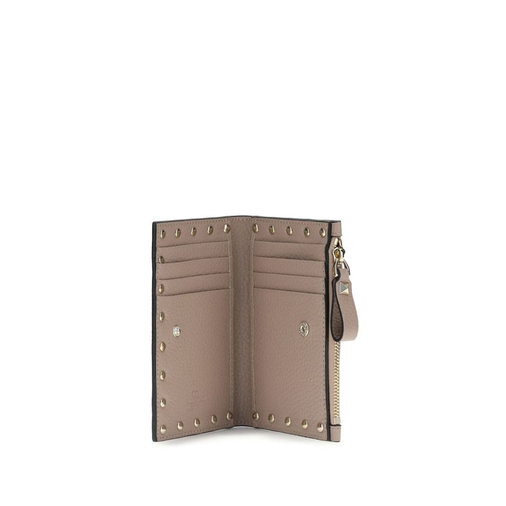 Valentino Garavani Beige Calf Leather Bos Taurus Wallet - 3