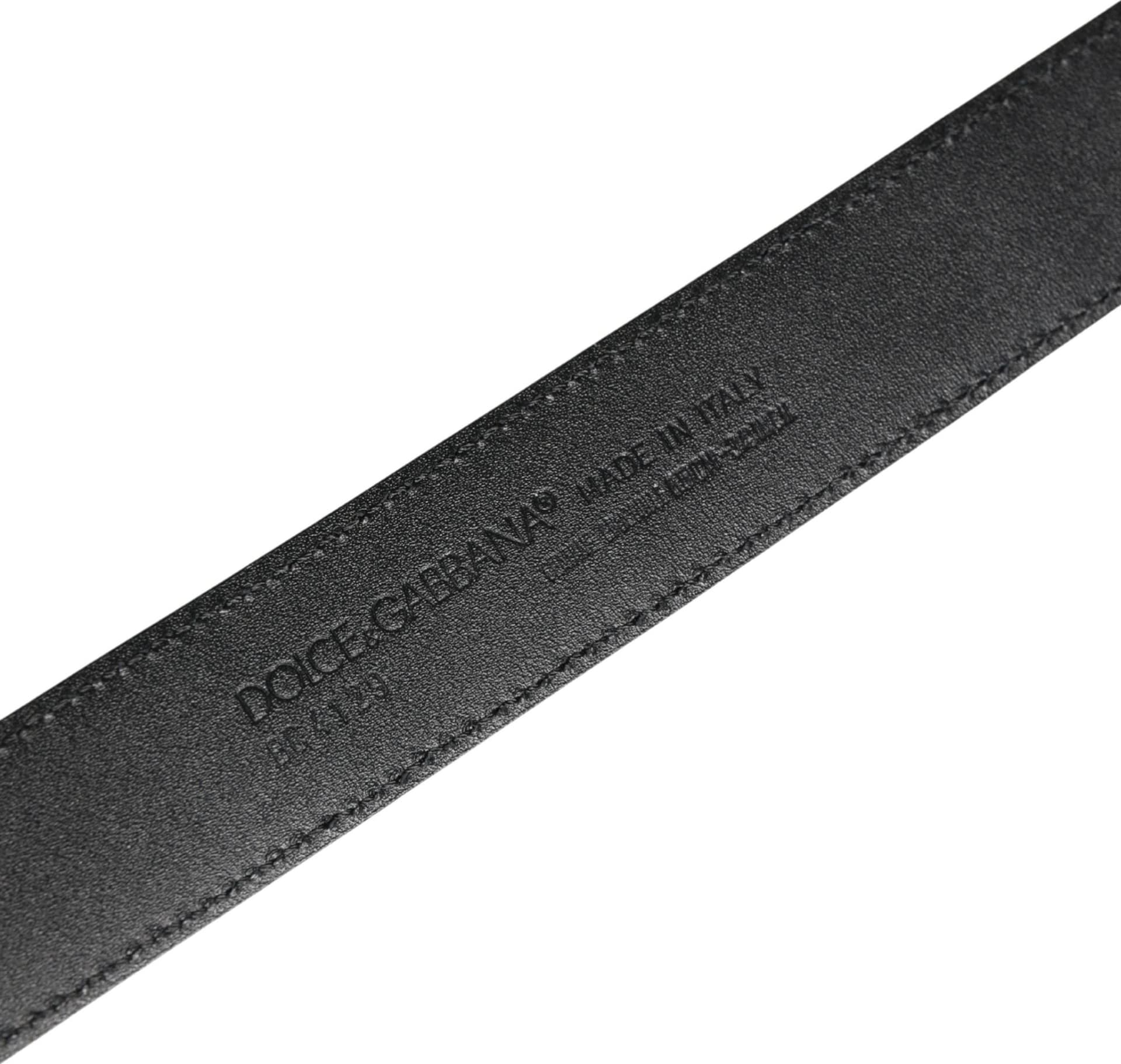 Dolce & Gabbana Men Black Exotic Leather Logo Buckle Belt - 6