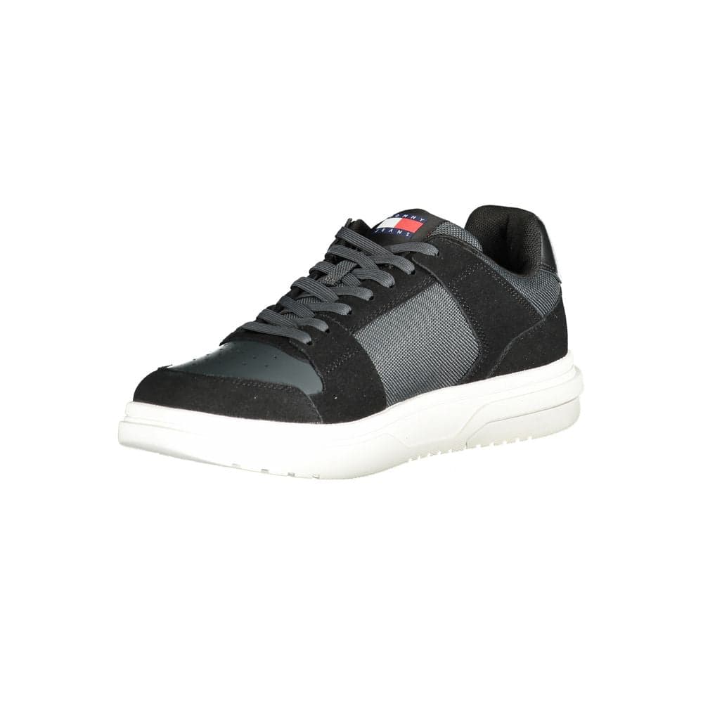 Tommy Hilfiger Black Leather Men Sneaker - 3