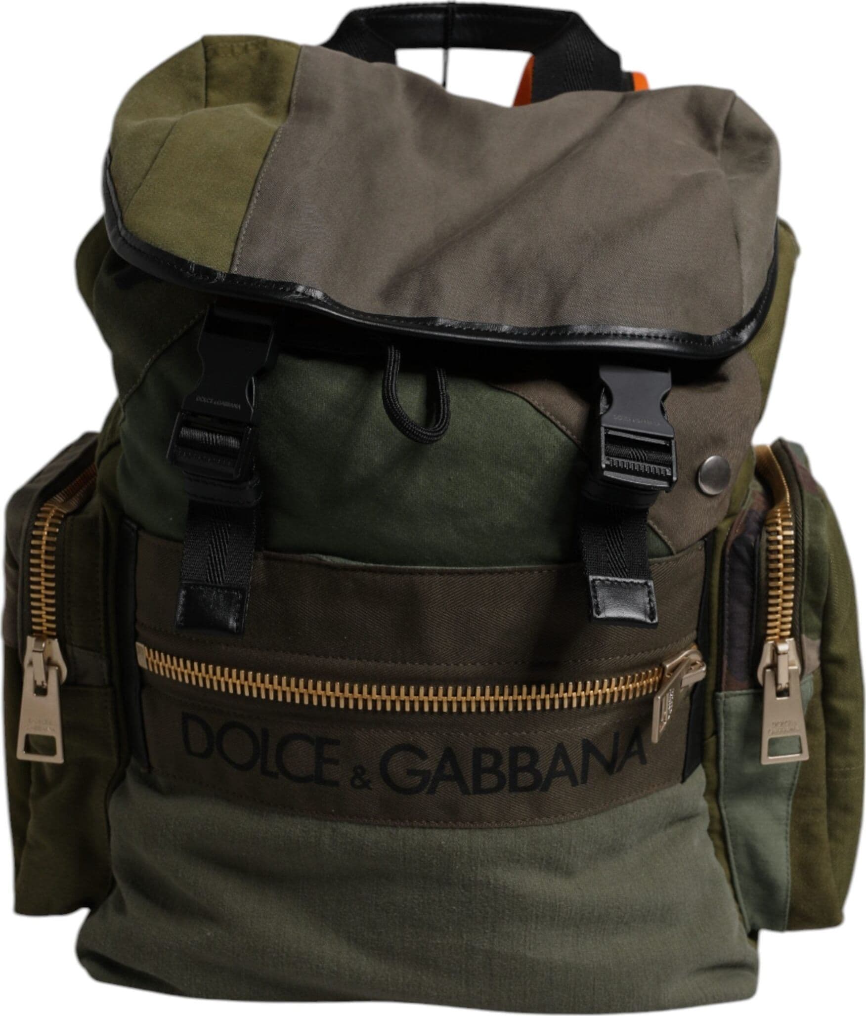 Dolce & Gabbana Military Green Patchwork Travel Backpack Bag - 6