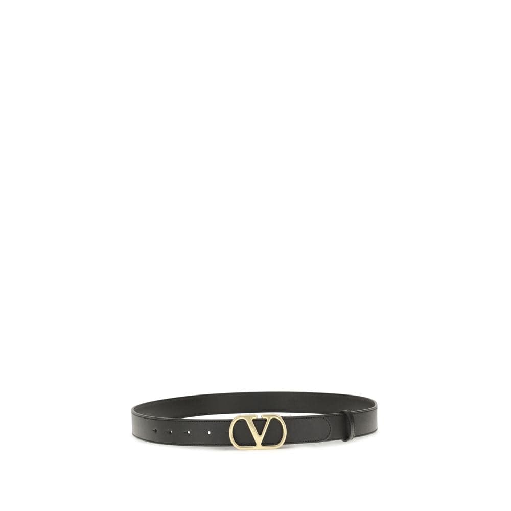 Valentino Garavani Black Calf Leather Bos Taurus Regular Belt - 2