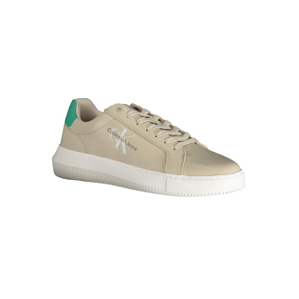 Calvin Klein Beige Leather Men's Sneaker - 2