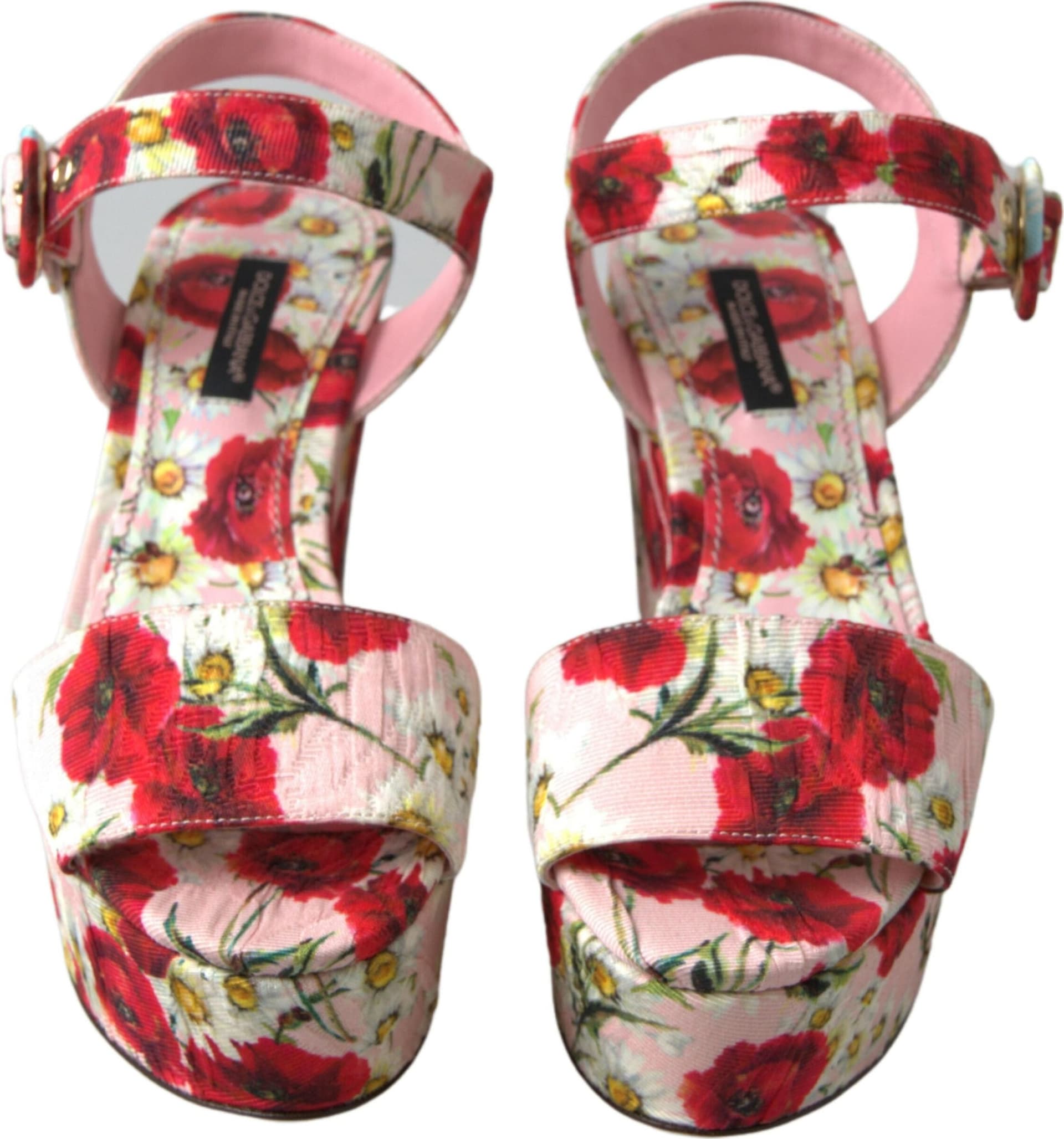 Dolce & Gabbana Multicolor floral print Wedges Floral Ankle Strap Sandals - 3