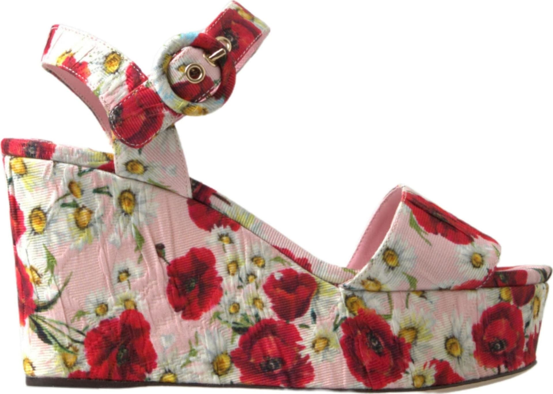 Dolce & Gabbana Multicolor floral print Wedges Floral Ankle Strap Sandals - 5