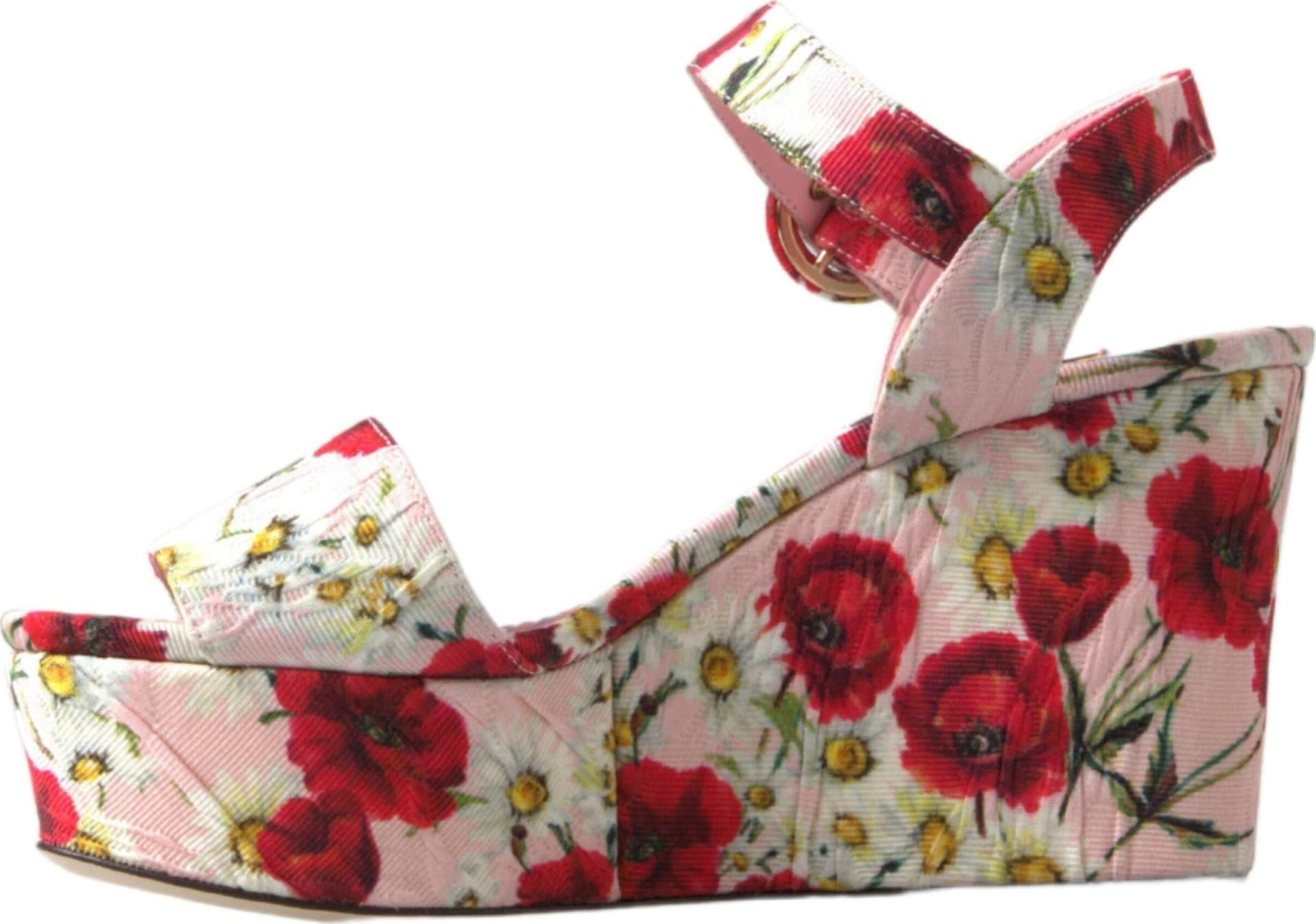 Dolce & Gabbana Multicolor floral print Wedges Floral Ankle Strap Sandals - 6