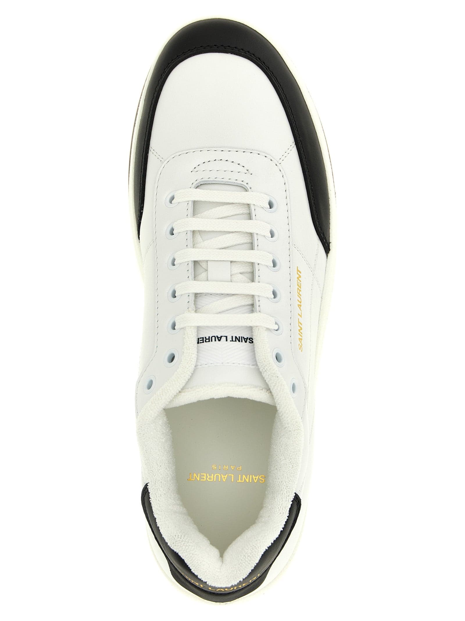 Saint Laurent Bicolor Calfskin Low Top Sneakers - 4