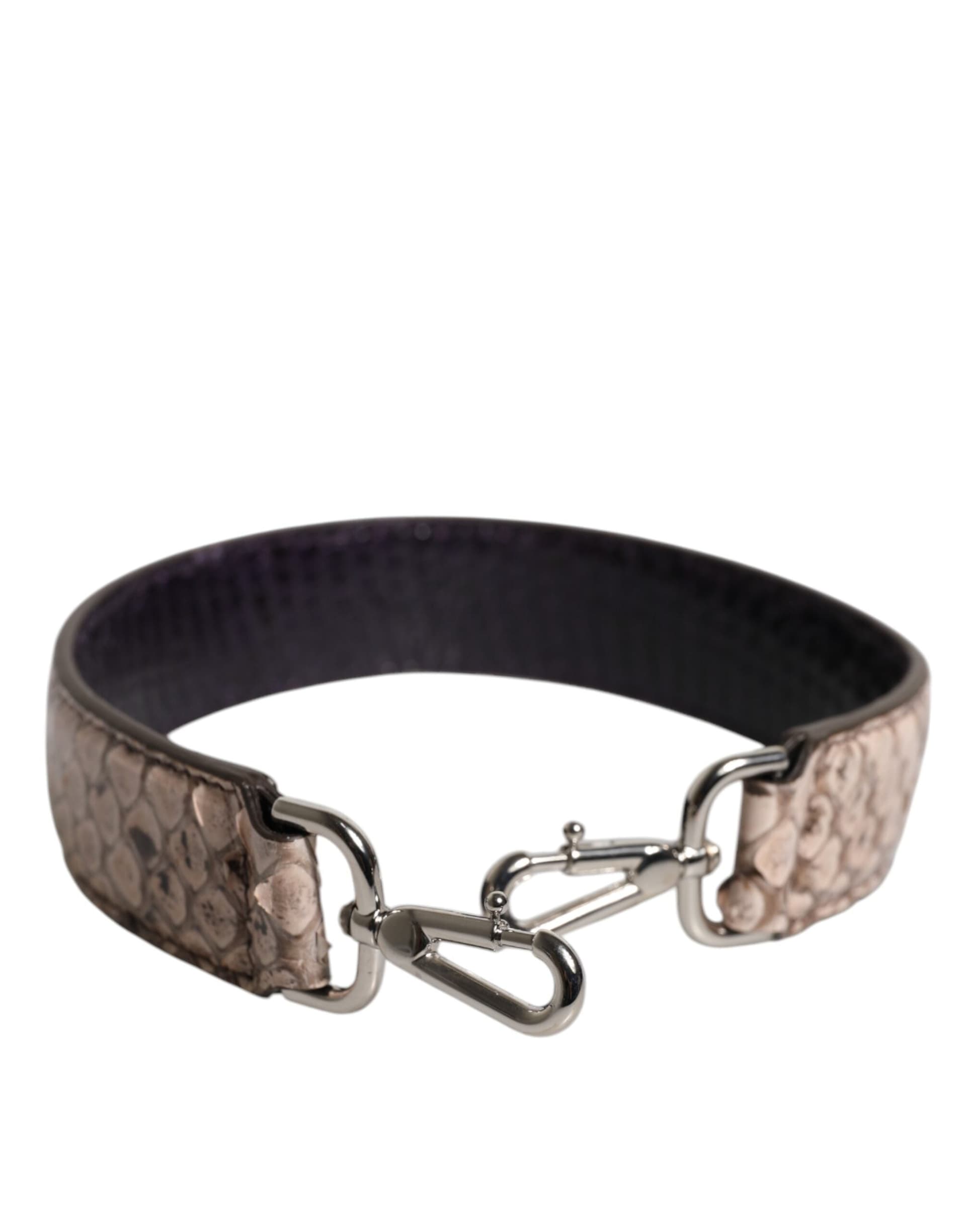 Dolce & Gabbana Black Cream Exotic Leather Bag Shoulder Strap - 2