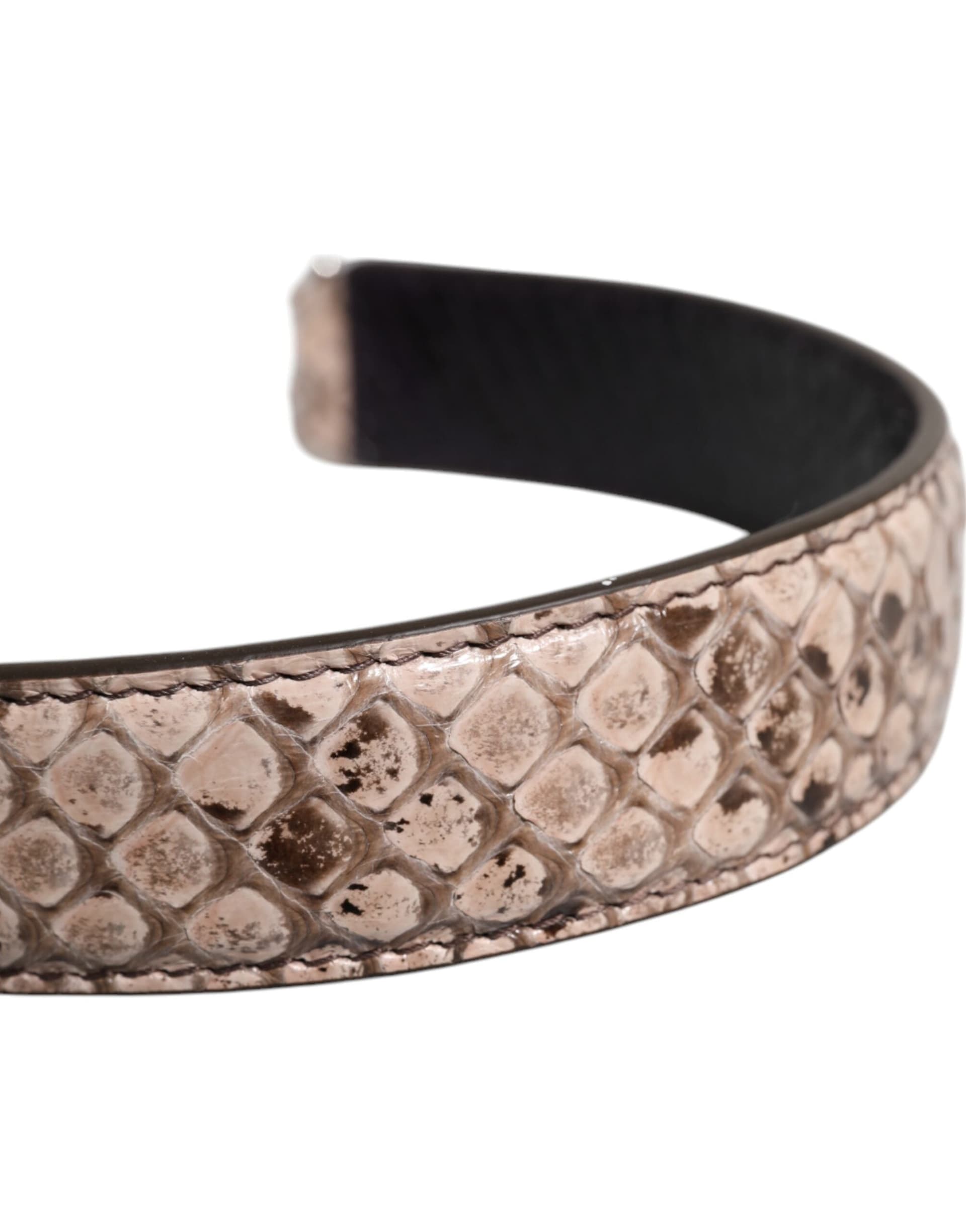 Dolce & Gabbana Black Cream Exotic Leather Bag Shoulder Strap - 5