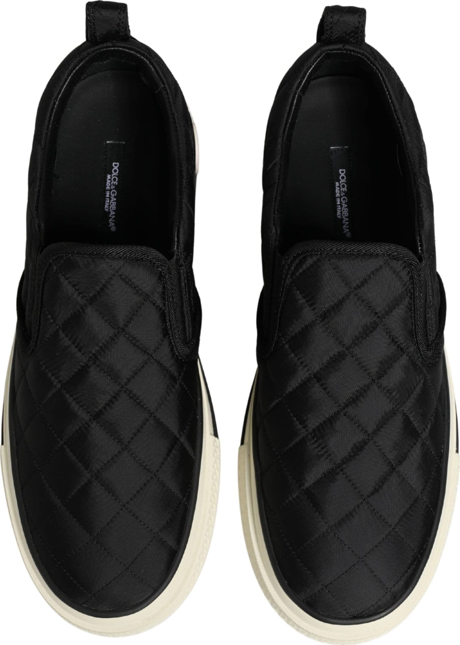 Dolce & Gabbana Black Quilted Slip On Low Top Sneakers Shoes - 7