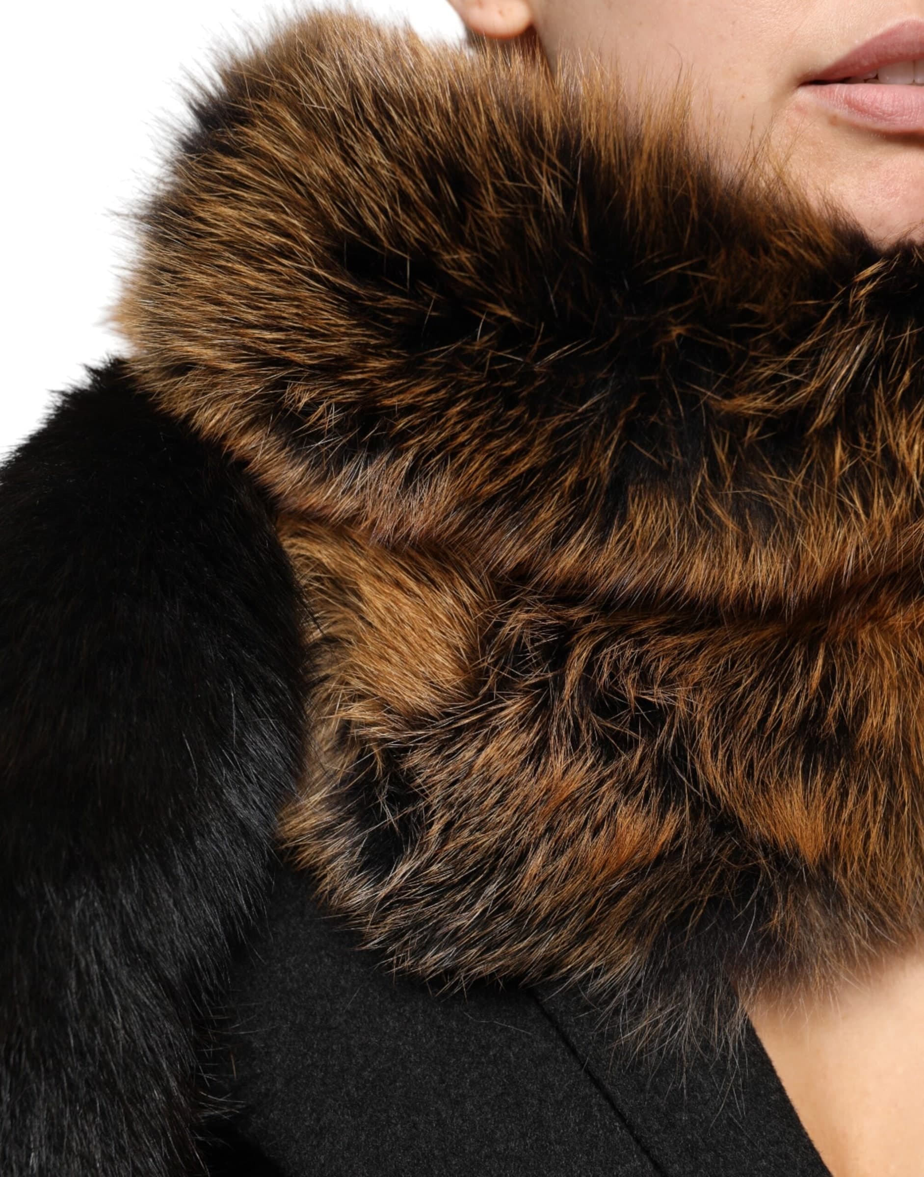 Dolce & Gabbana Brown Red Fox Fur Neck Cashmere Warmer Scarf - 3