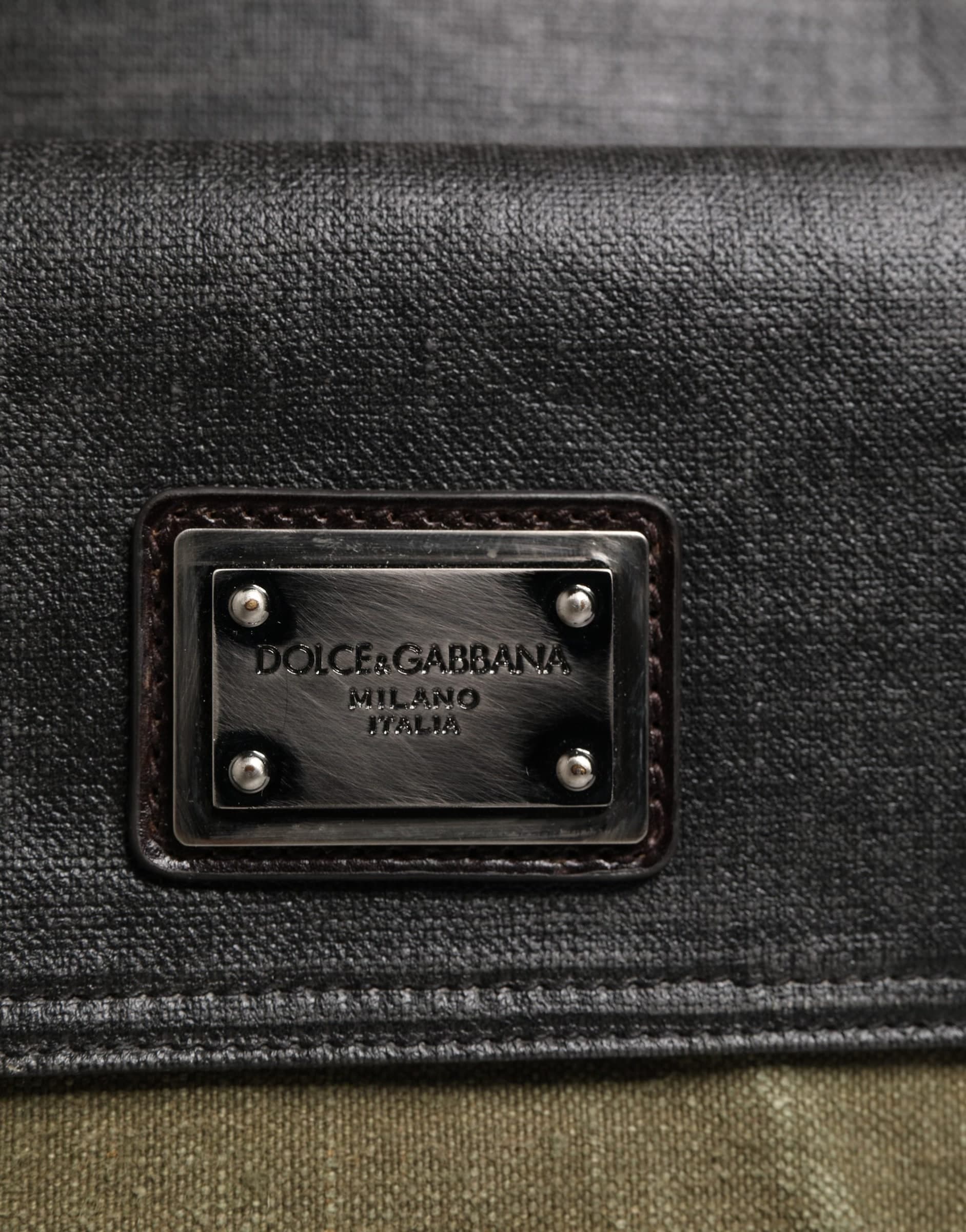 Dolce & Gabbana Military Green Two Tone Tote Duffel Shoulder Borse Bag - 8