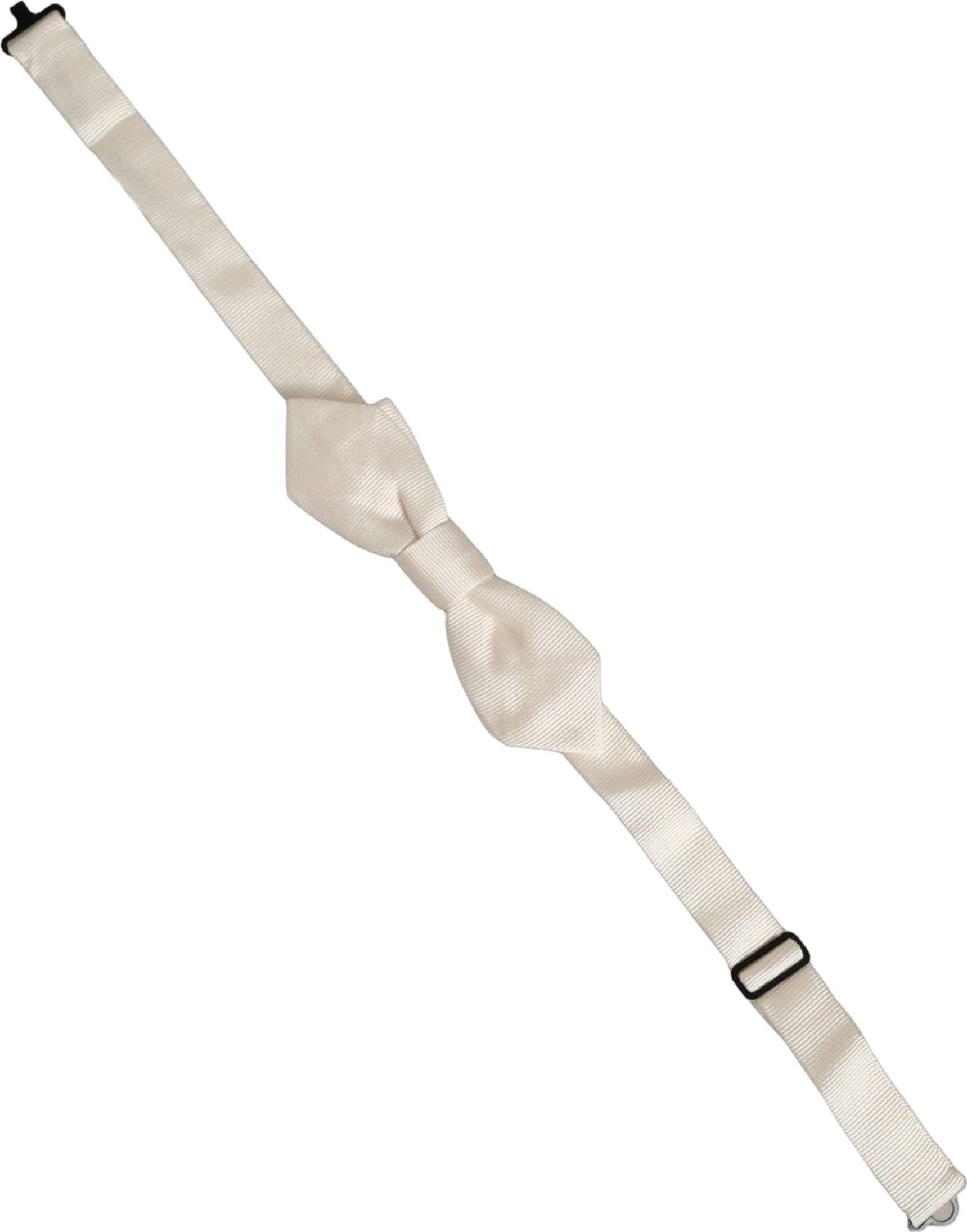 Dolce & Gabbana Men White 100% Silk Adjustable Neck Papillon Bow Tie - 2