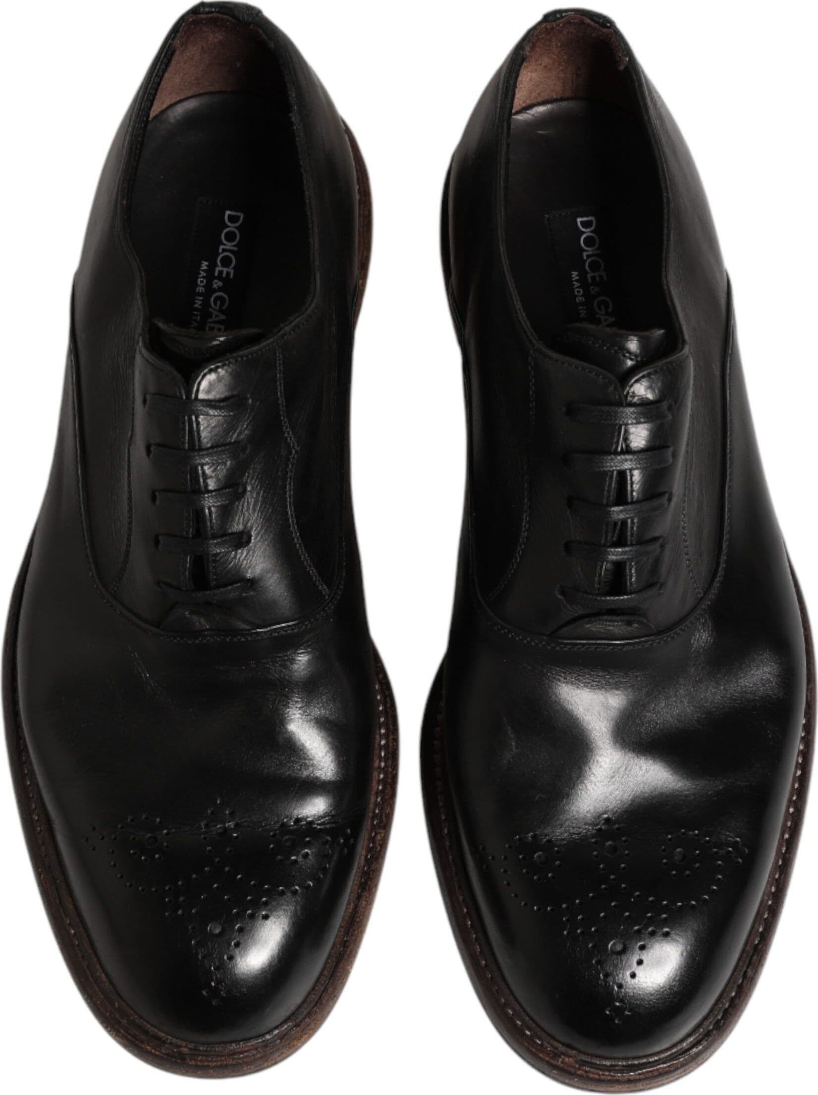 Dolce & Gabbana Black Calfskin Leather Oxford Dress Shoes - 2