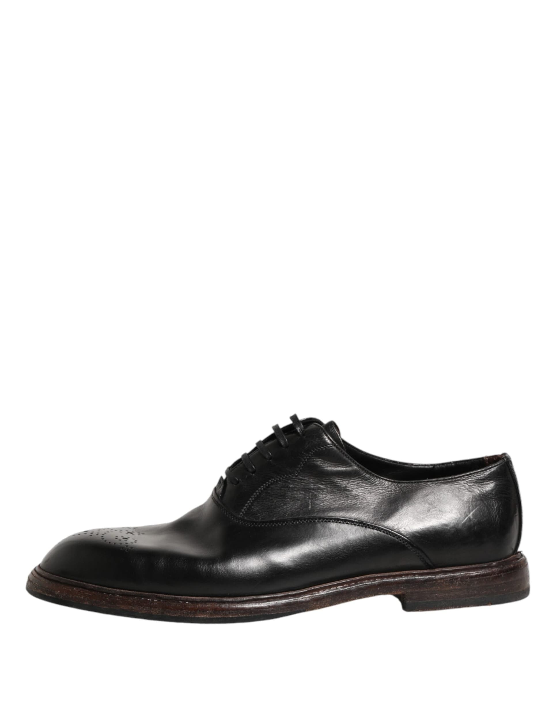 Dolce & Gabbana Black Calfskin Leather Oxford Dress Shoes - 5