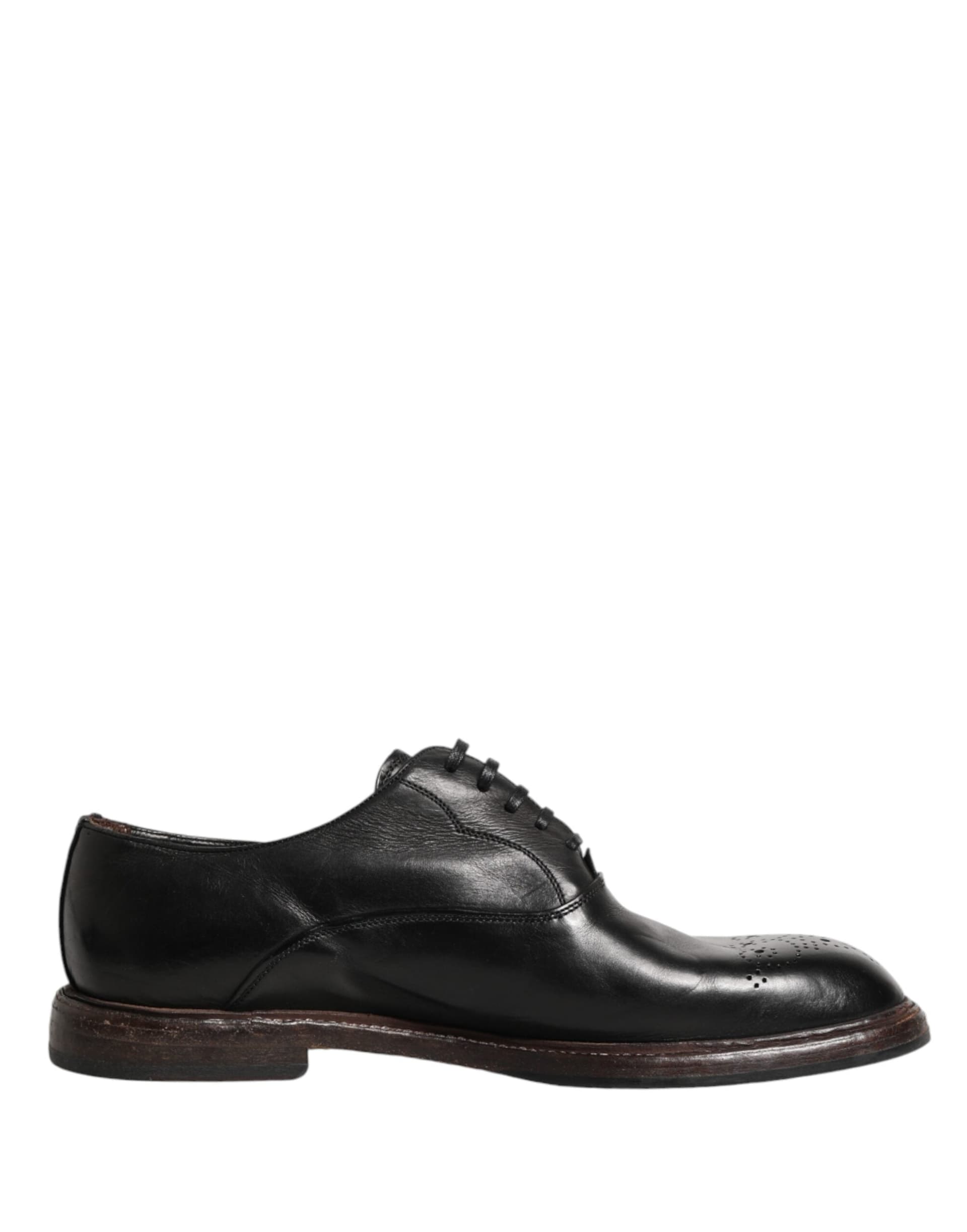 Dolce & Gabbana Black Calfskin Leather Oxford Dress Shoes - 6