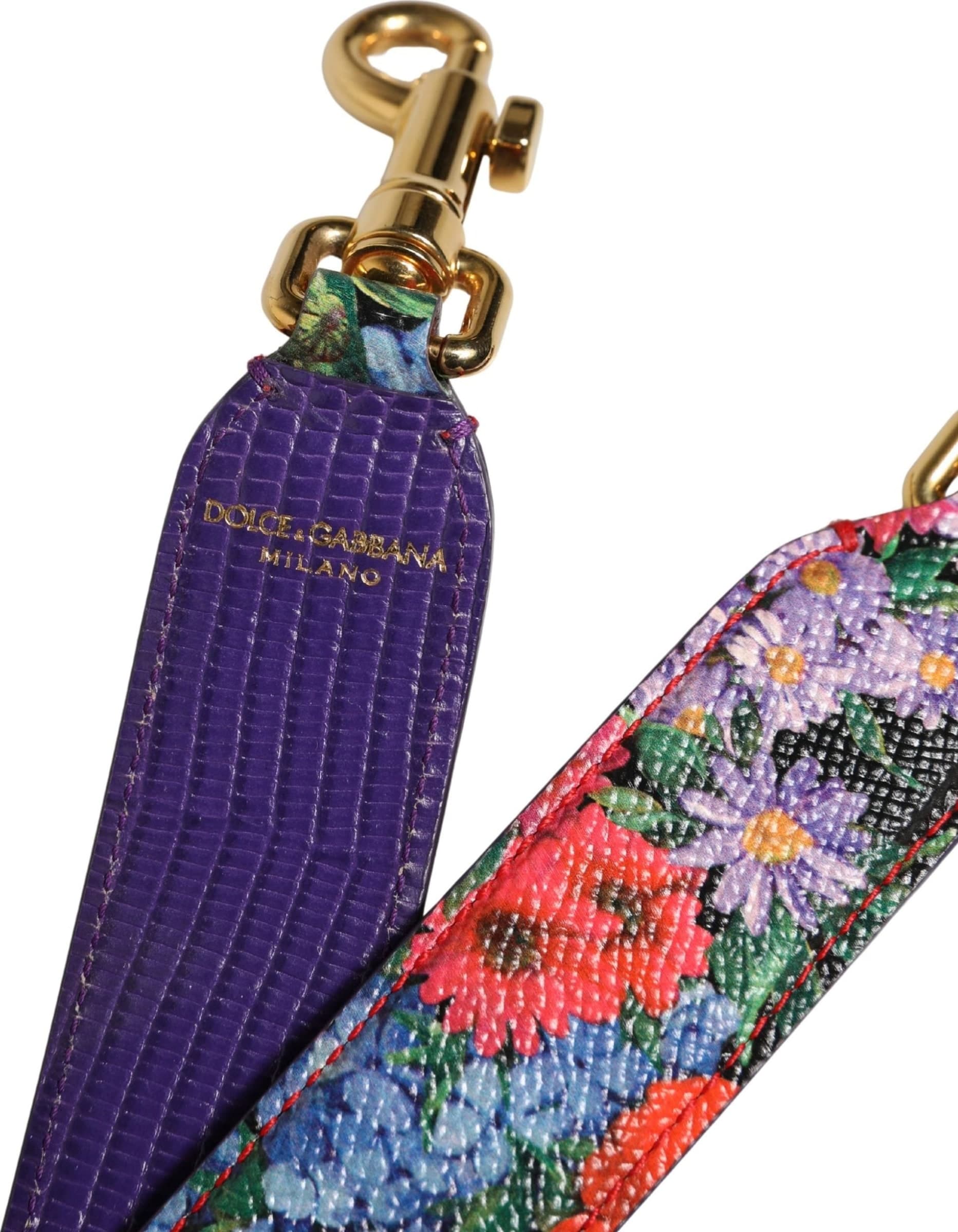 Dolce & Gabbana Multicolor Floral Leather Bag Accessory Shoulder Strap - 5