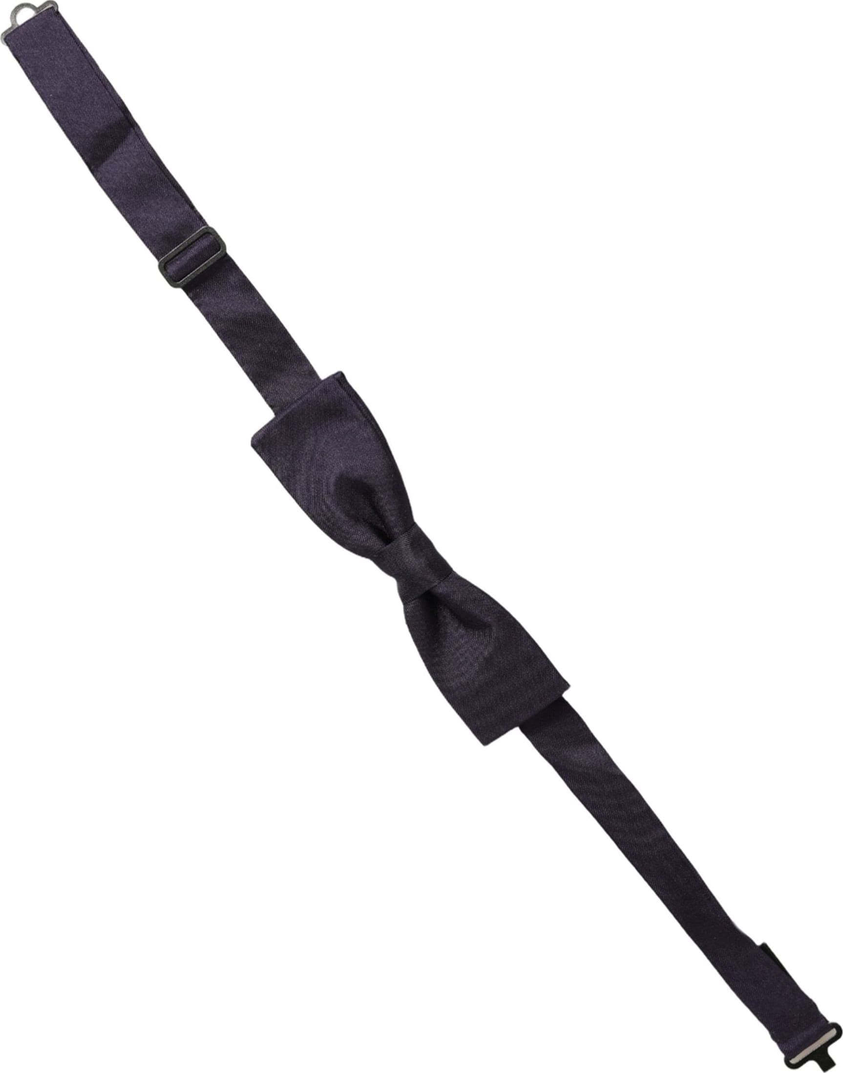 Dolce & Gabbana Men Violet 100% Silk Adjustable Neck Papillon Bow Tie - 2