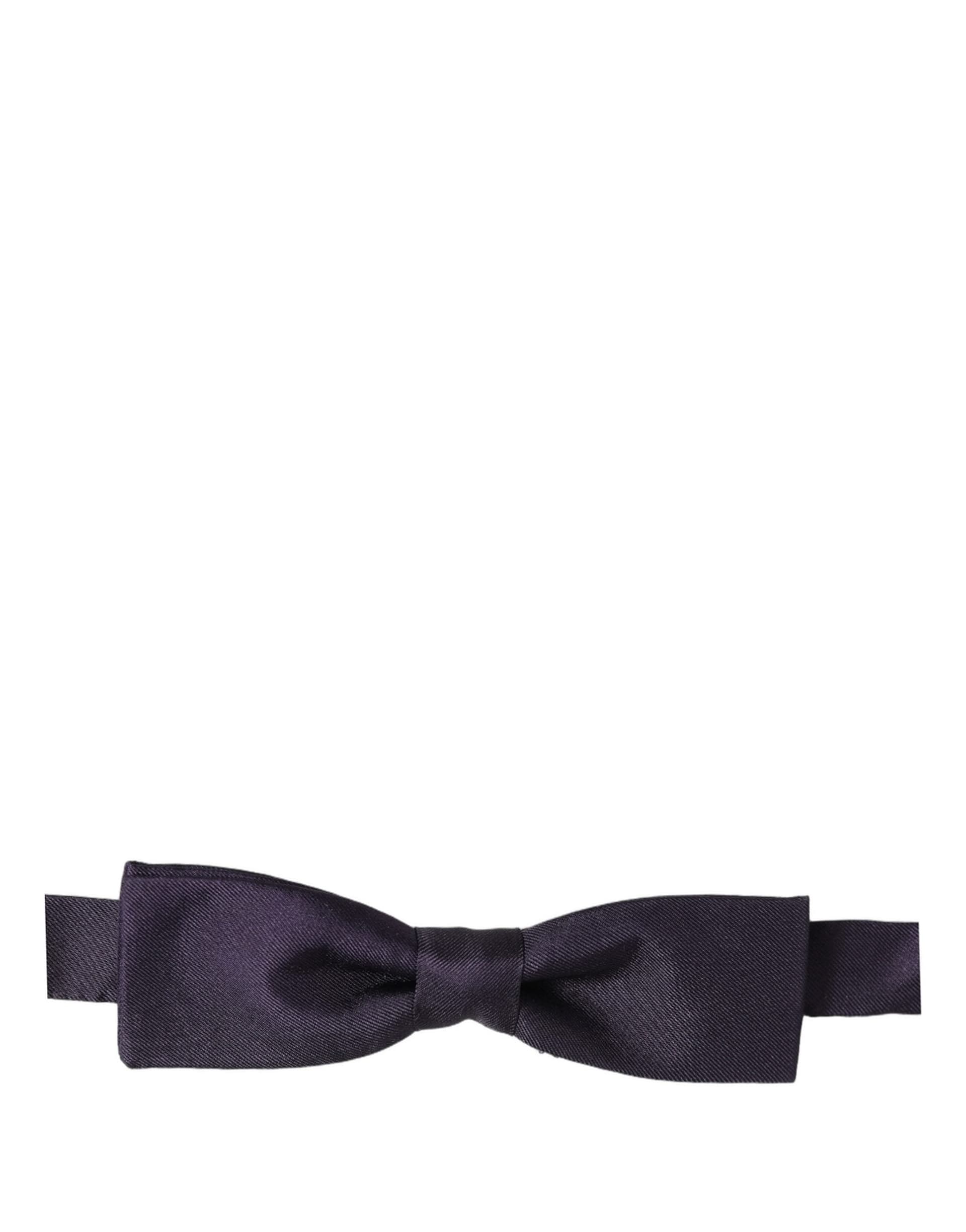 Dolce & Gabbana Men Violet 100% Silk Adjustable Neck Papillon Bow Tie - 3