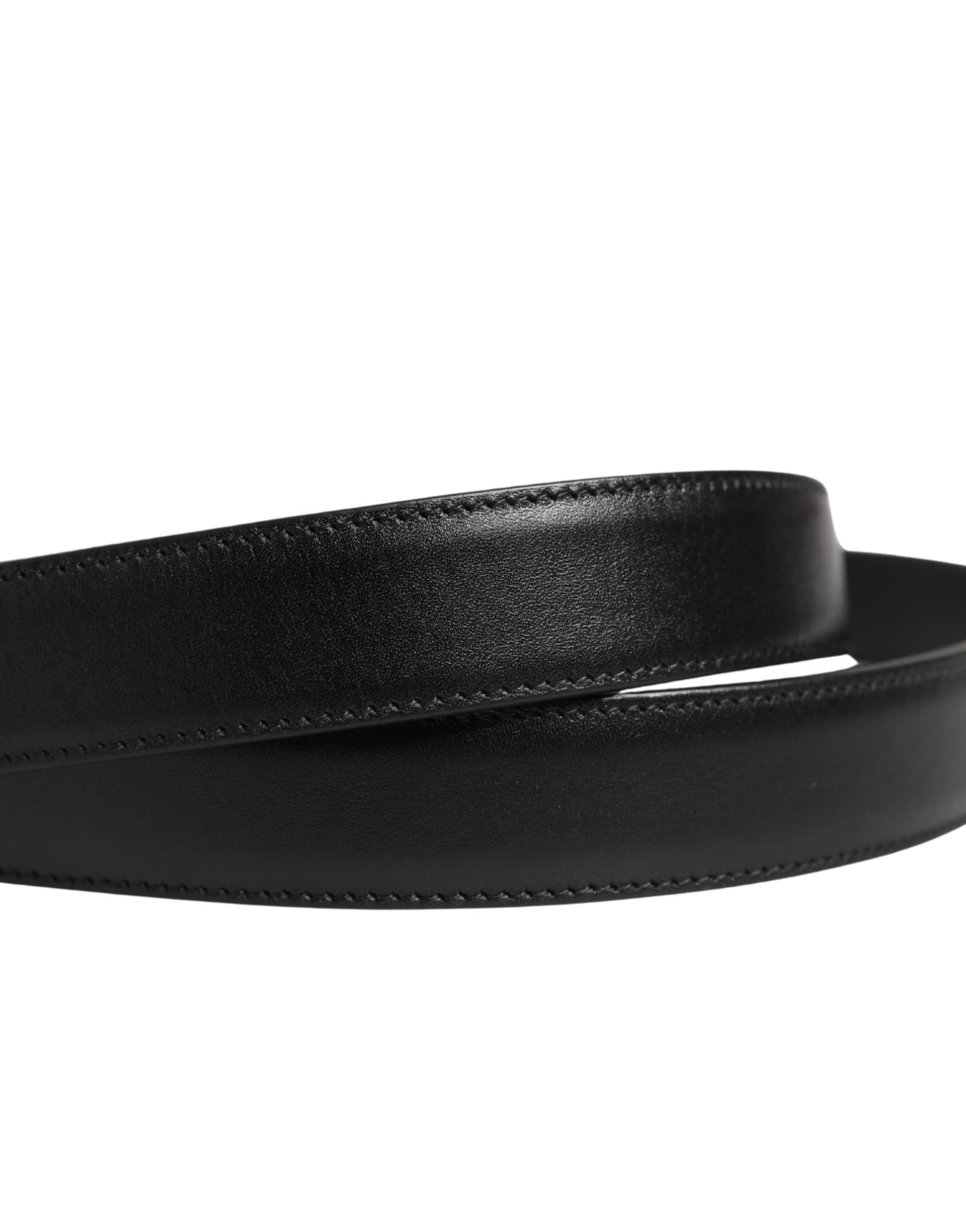 Dolce & Gabbana Men Black Classic Leather Metal Buckle Belt - 4