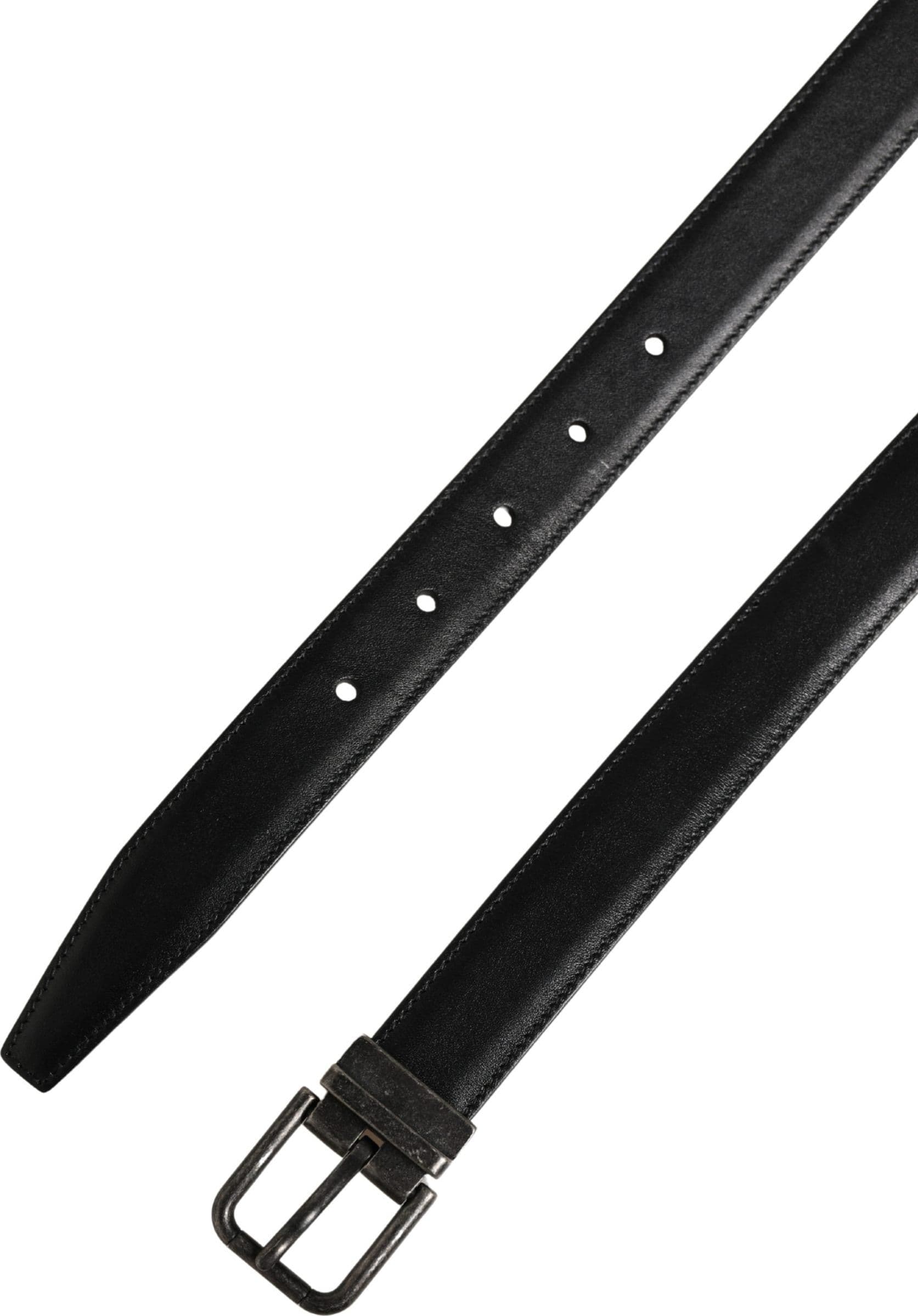 Dolce & Gabbana Men Black Classic Leather Metal Buckle Belt - 6