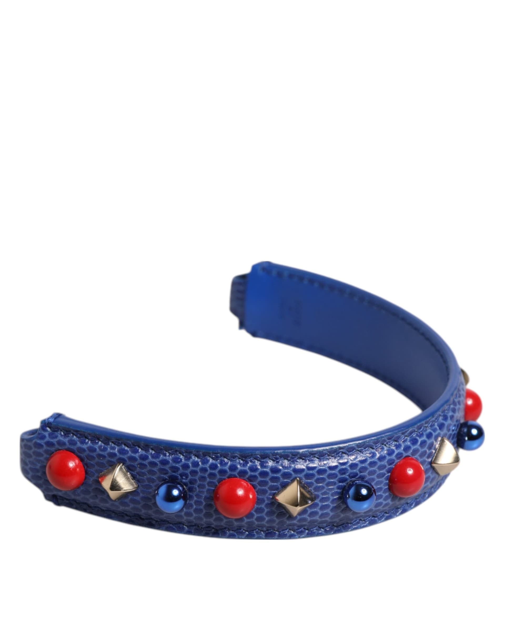 Dolce & Gabbana Blue Embellished Leather Bag Handle Women Shoulder Strap - 4