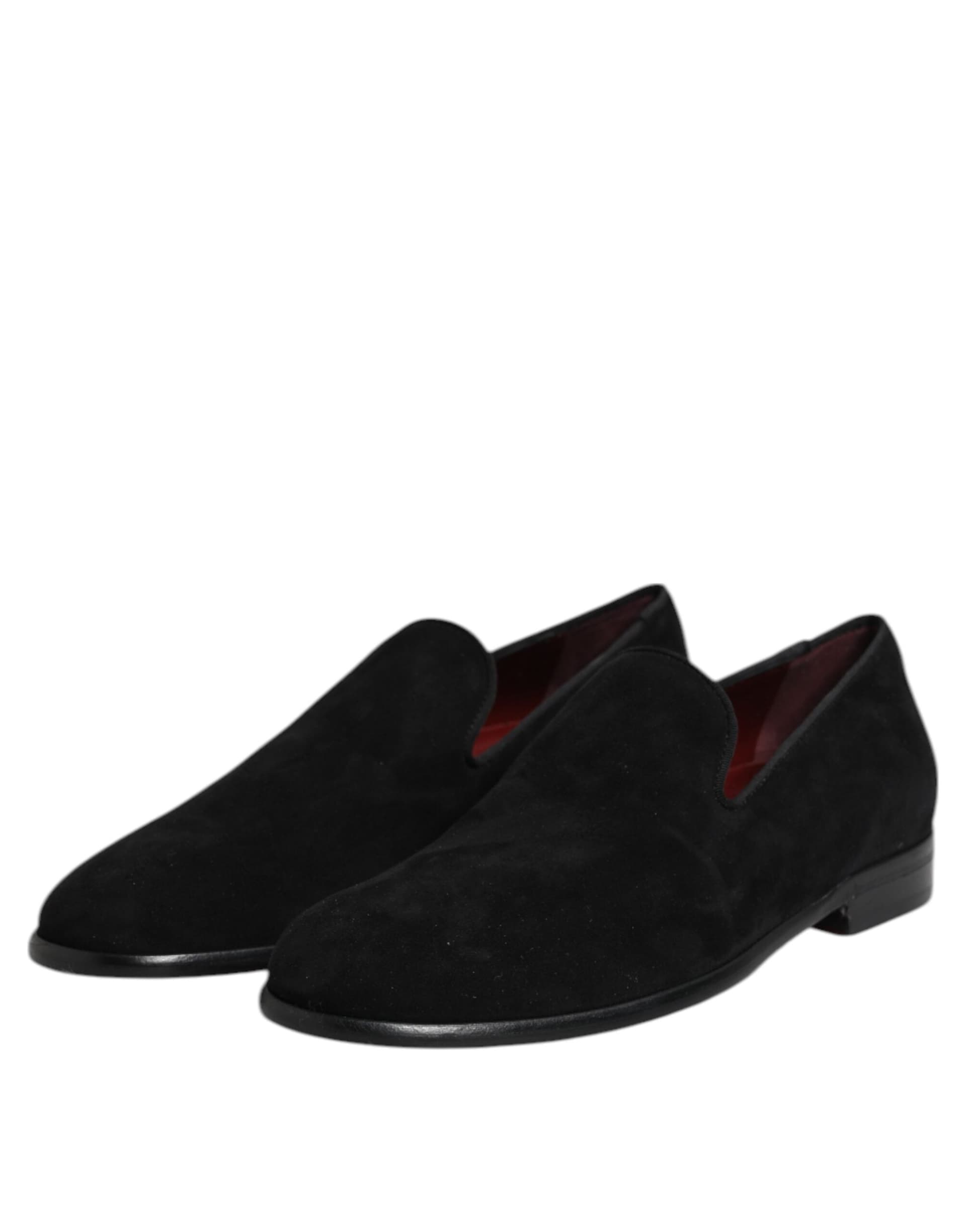 Dolce & Gabbana Black Suede Slip On Loafers Formal Shoes - 3