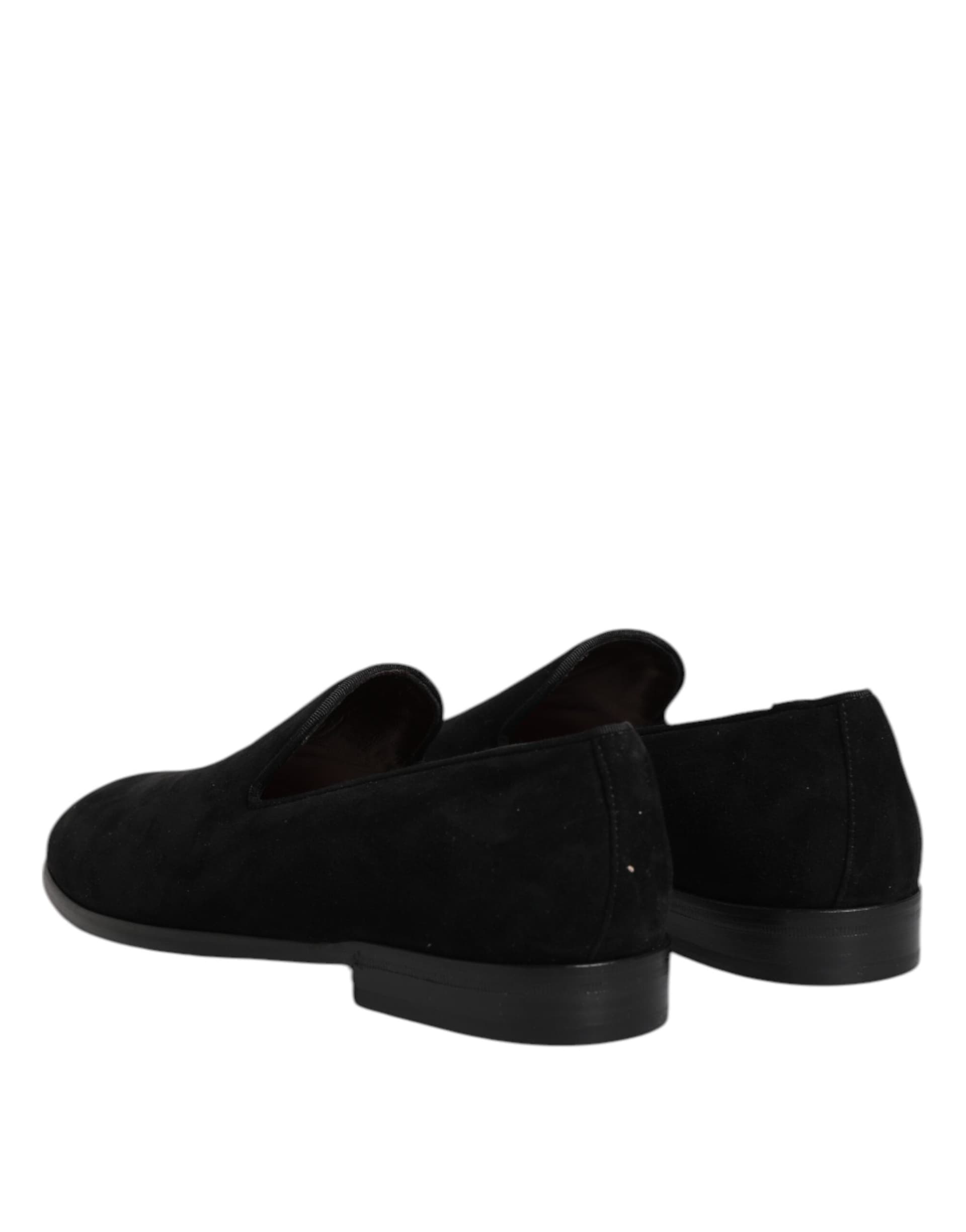 Dolce & Gabbana Black Suede Slip On Loafers Formal Shoes - 4