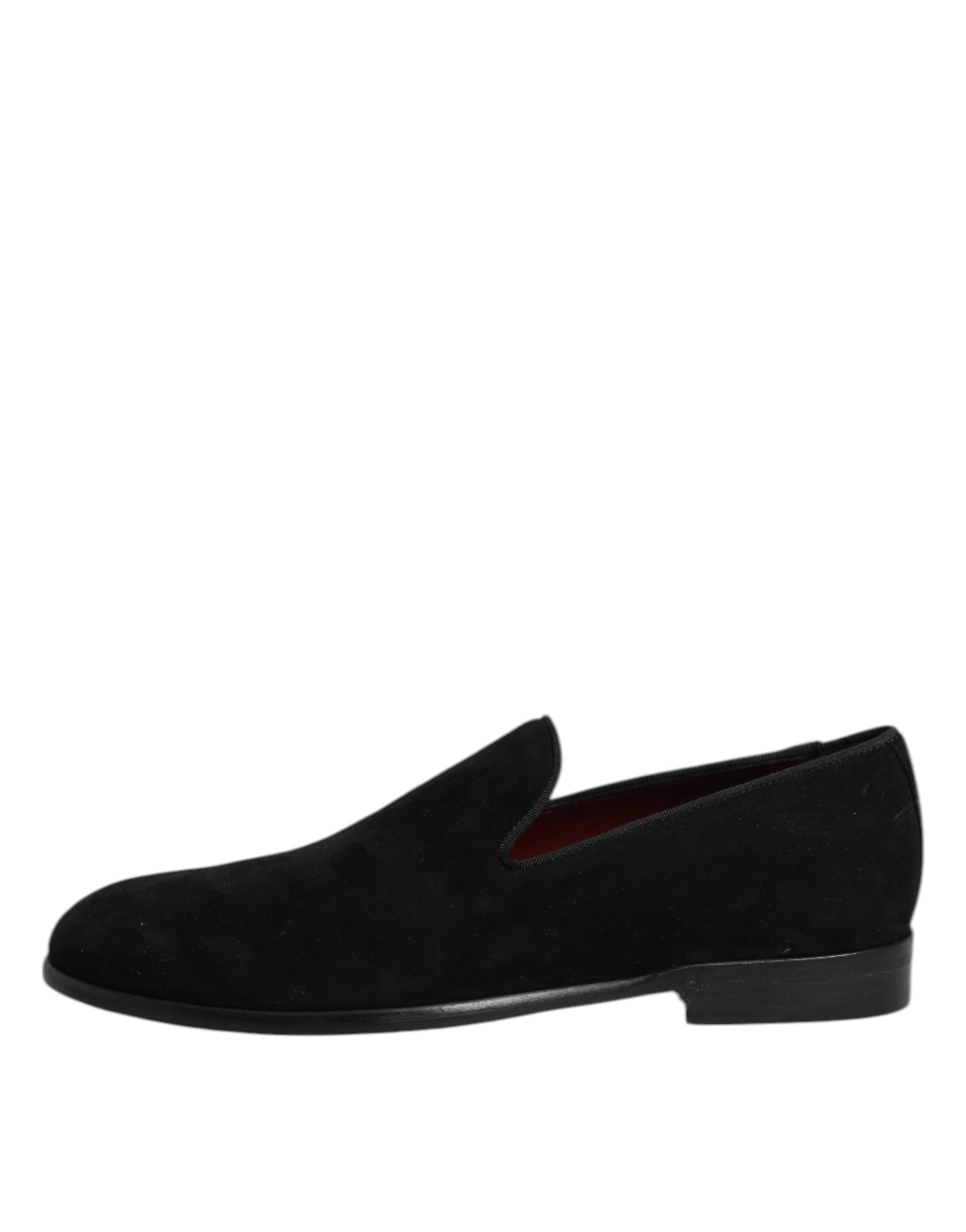 Dolce & Gabbana Black Suede Slip On Loafers Formal Shoes - 5