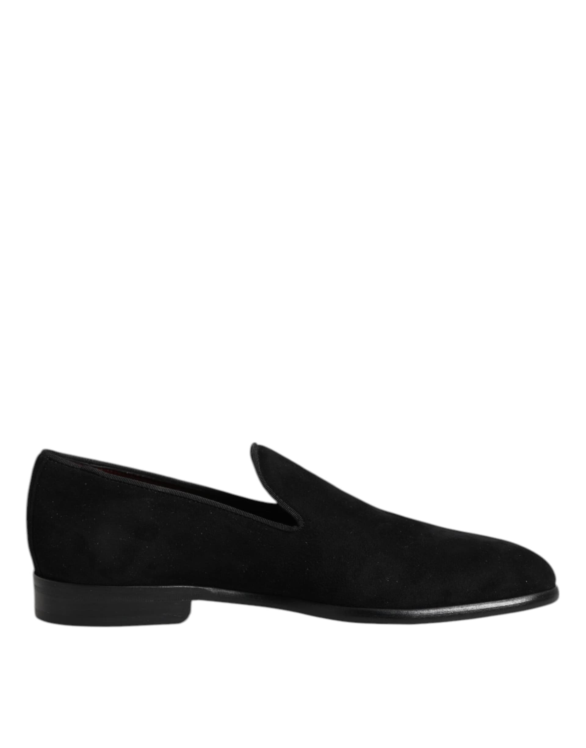 Dolce & Gabbana Black Suede Slip On Loafers Formal Shoes - 7