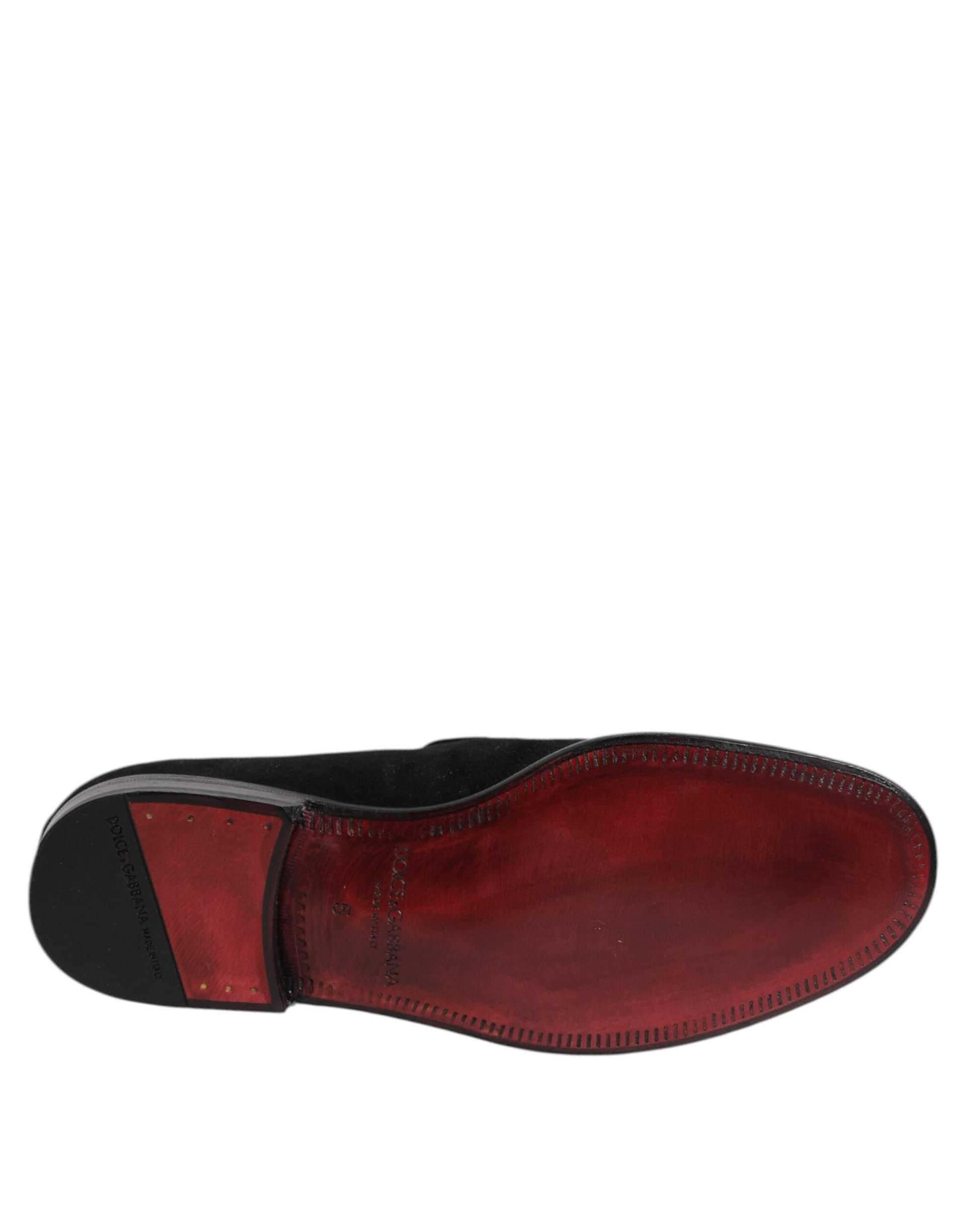 Dolce & Gabbana Black Suede Slip On Loafers Formal Shoes - 8