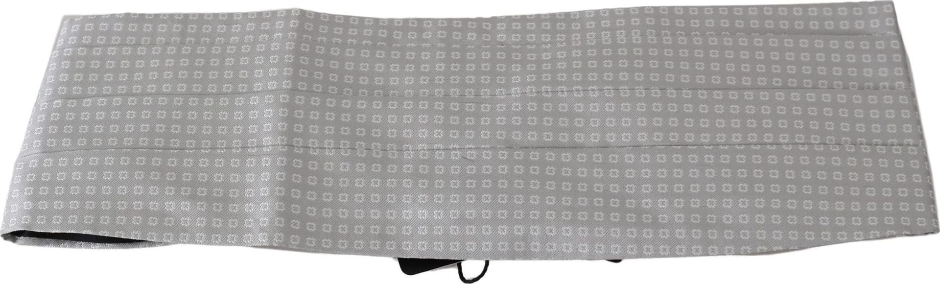 Dolce & Gabbana Gray Patterned Waist Belt Silk Cummerbund - 3