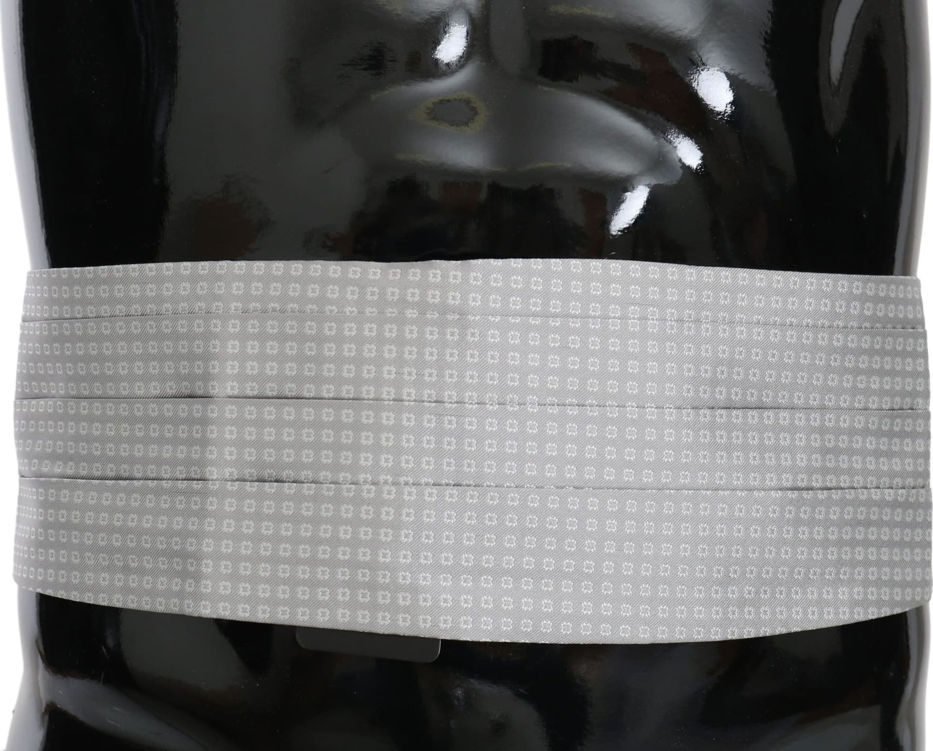 Dolce & Gabbana Gray Patterned Waist Belt Silk Cummerbund - 4