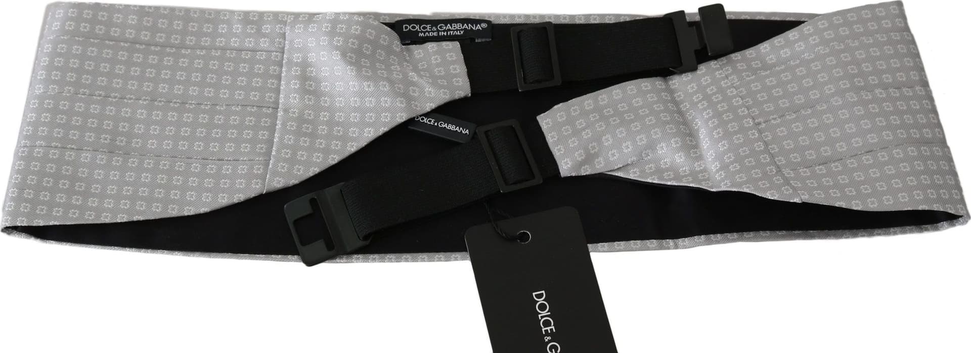 Dolce & Gabbana Gray Patterned Waist Belt Silk Cummerbund - 5