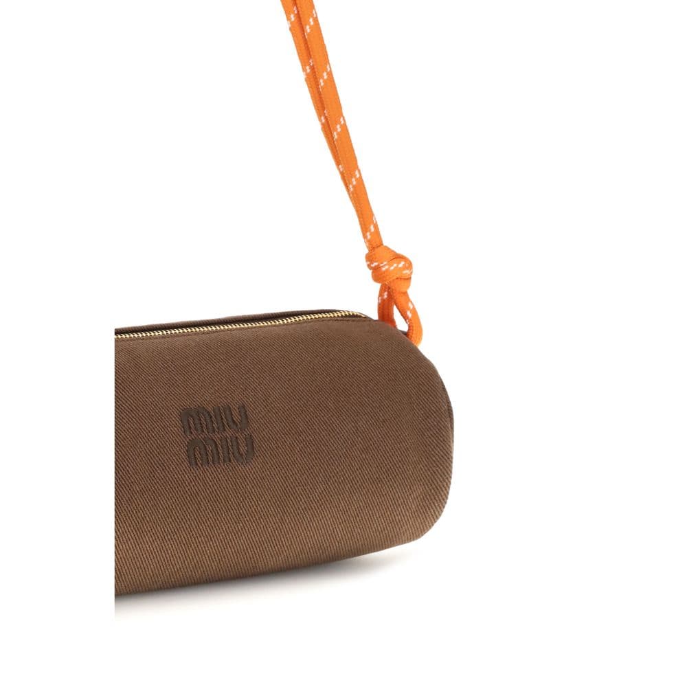Miu Miu Brown Cotton Shoulder Bag - 4