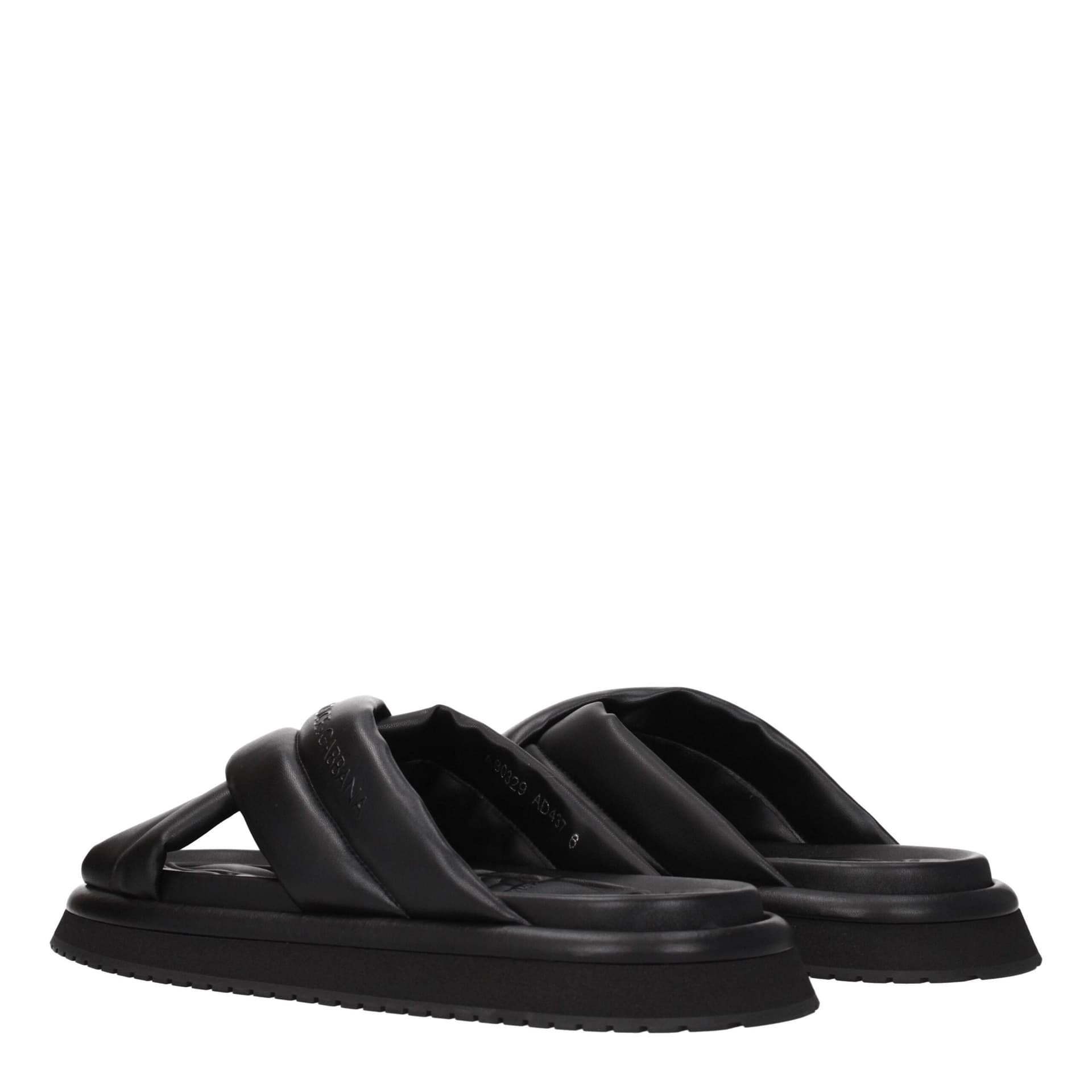Dolce & Gabbana Black Leather Slippers - 4