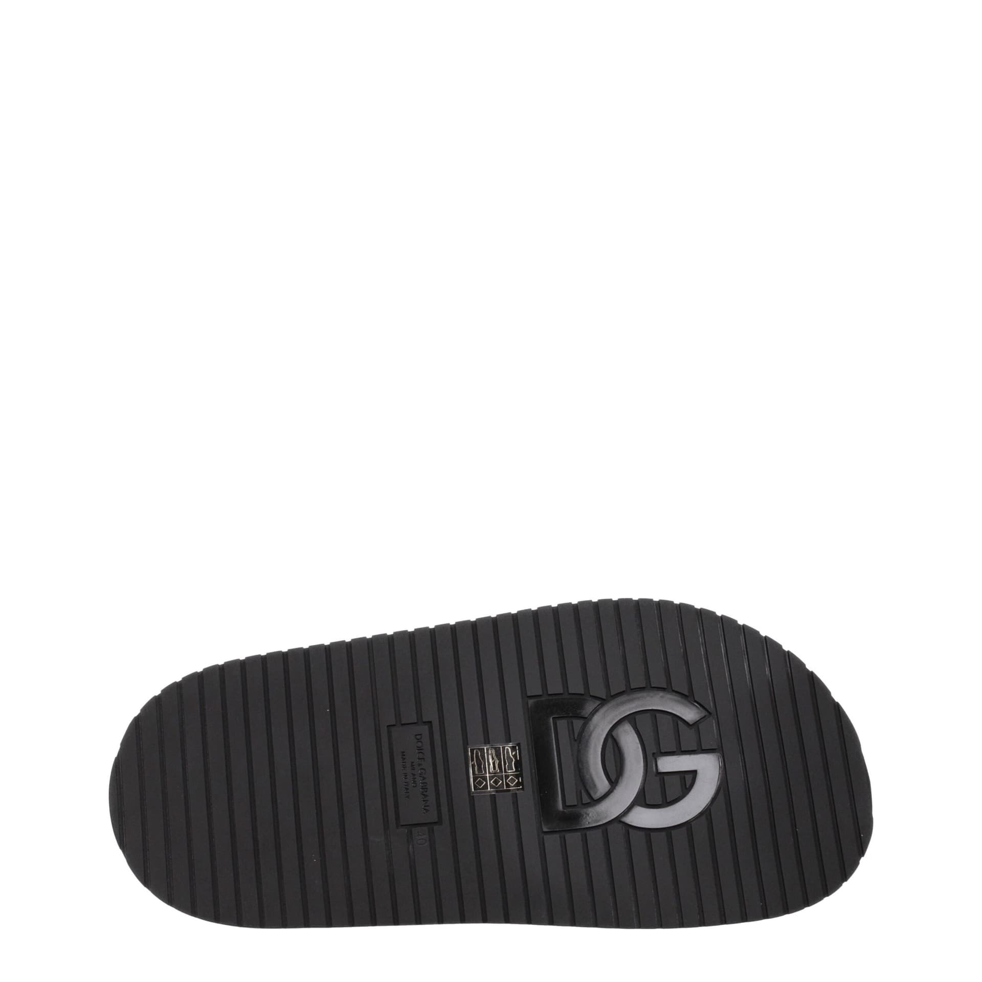 Dolce & Gabbana Black Leather Slippers - 5