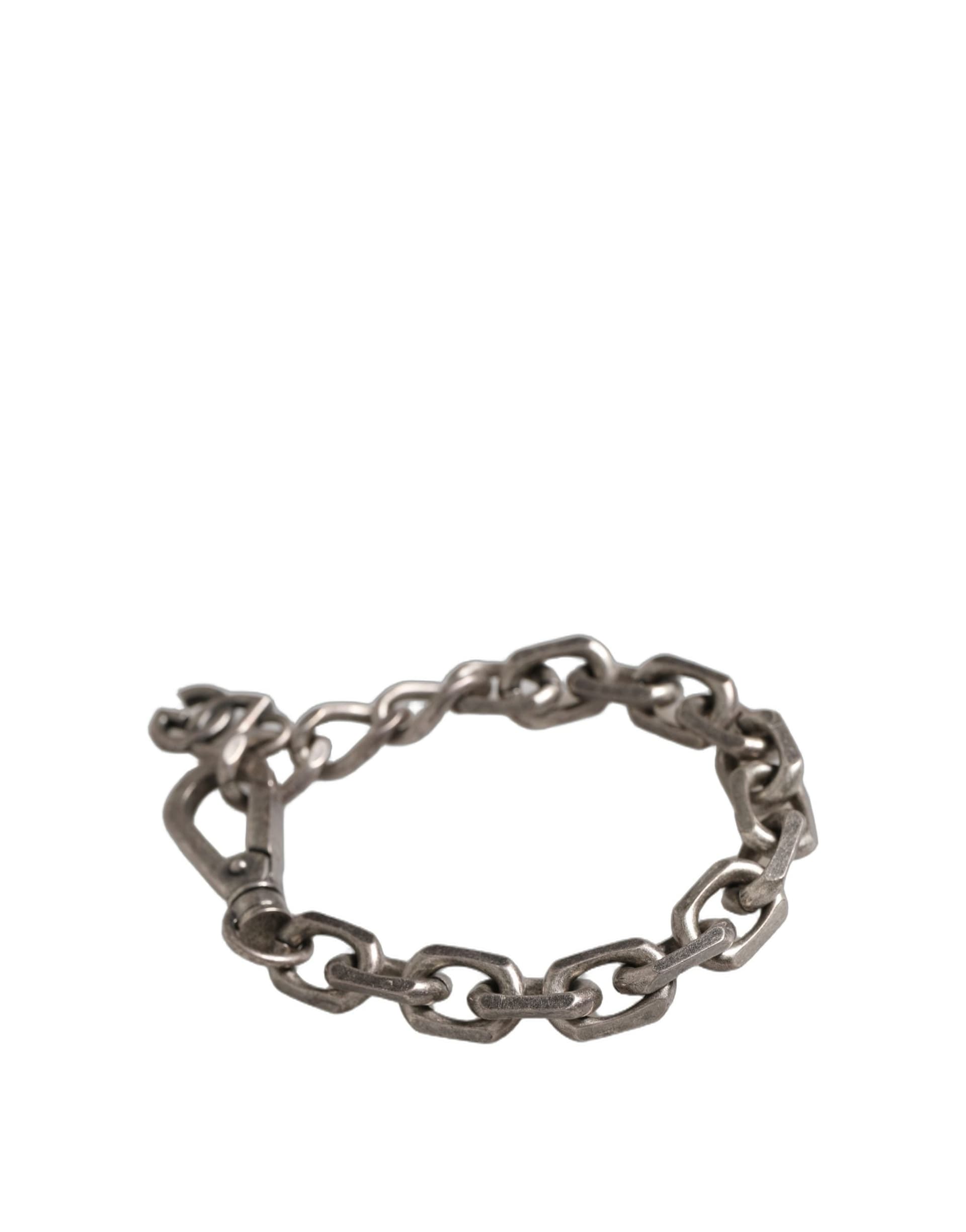 Dolce & Gabbana Silver Tone Heavy Chain Link Signature DG Logo Bracelet - 4