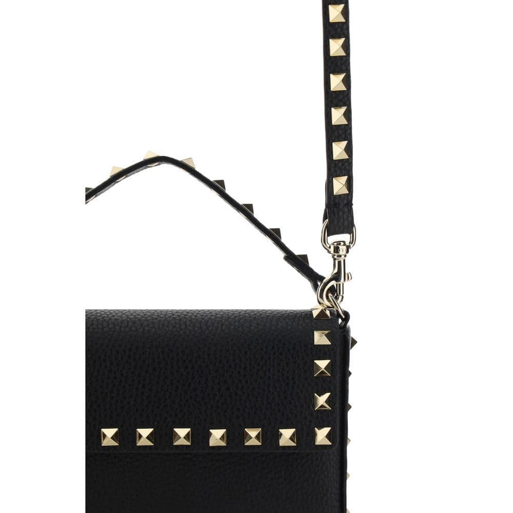 Valentino Garavani Black Calf Leather Bos Taurus Shoulder Bag - 4