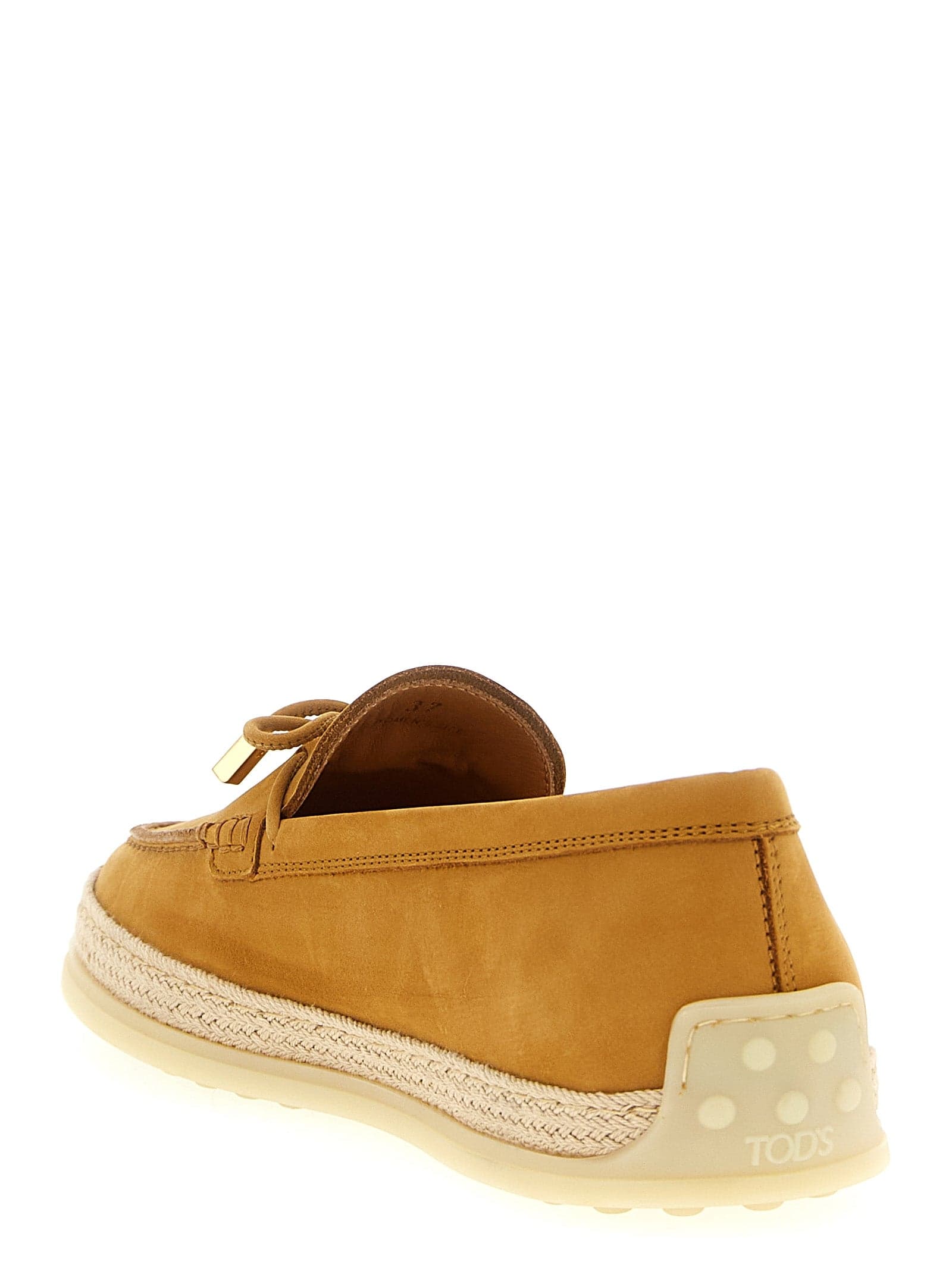 Tod's Beige Calfskin Slip-On Loafers - 3