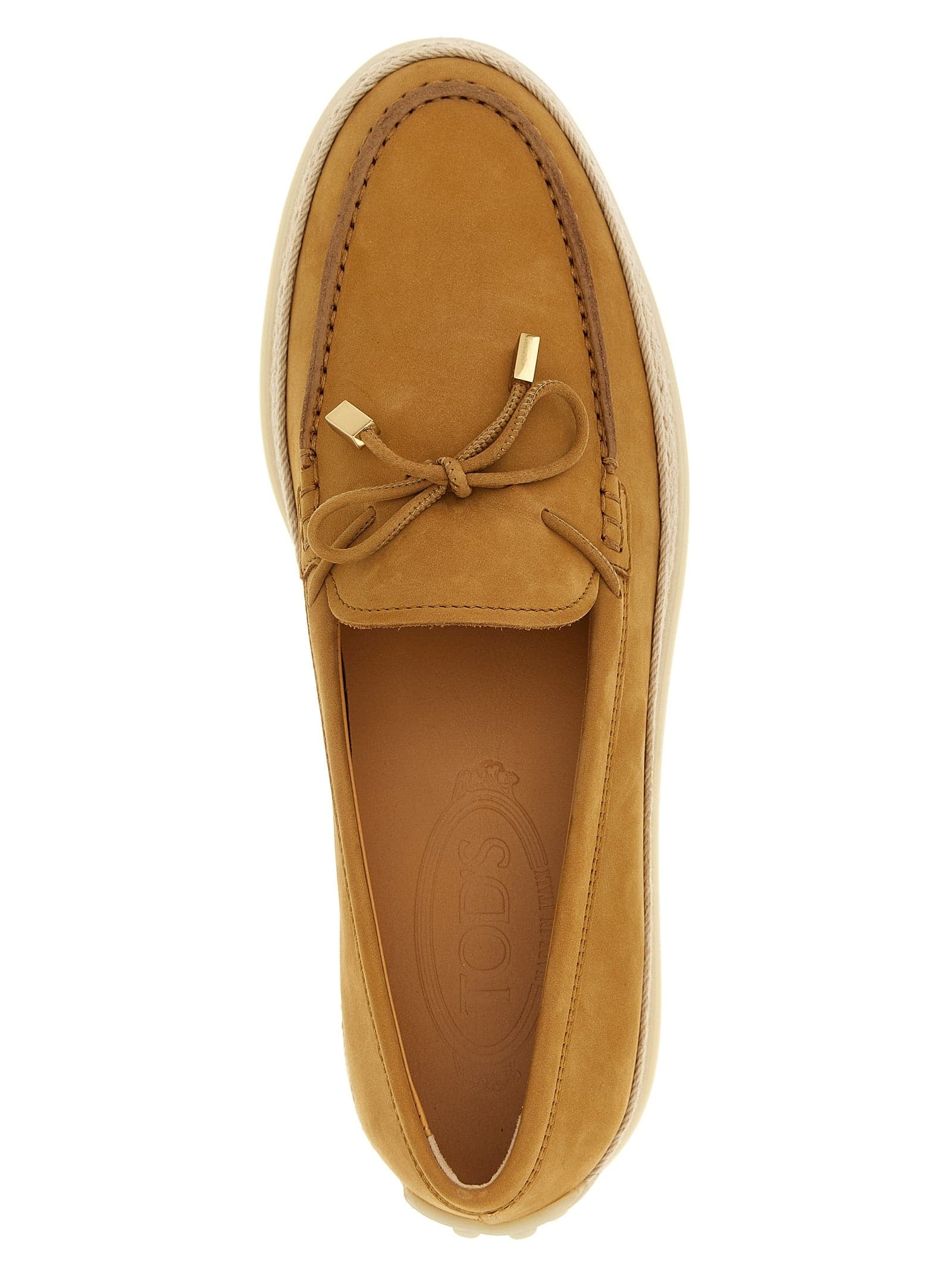Tod's Beige Calfskin Slip-On Loafers - 4