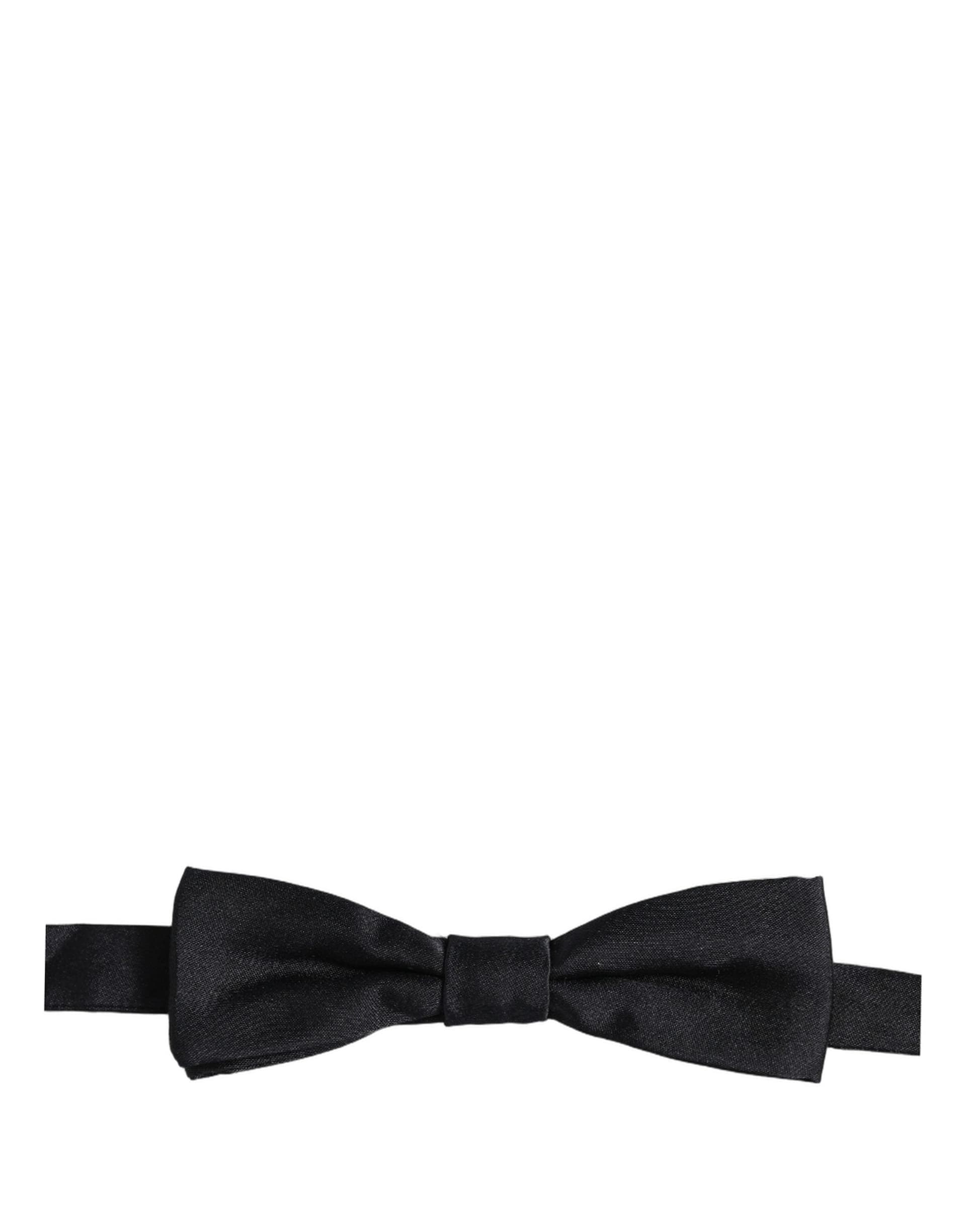 Dolce & Gabbana Men Black 100% Silk Adjustable Neck Papillon Bow Tie - 3