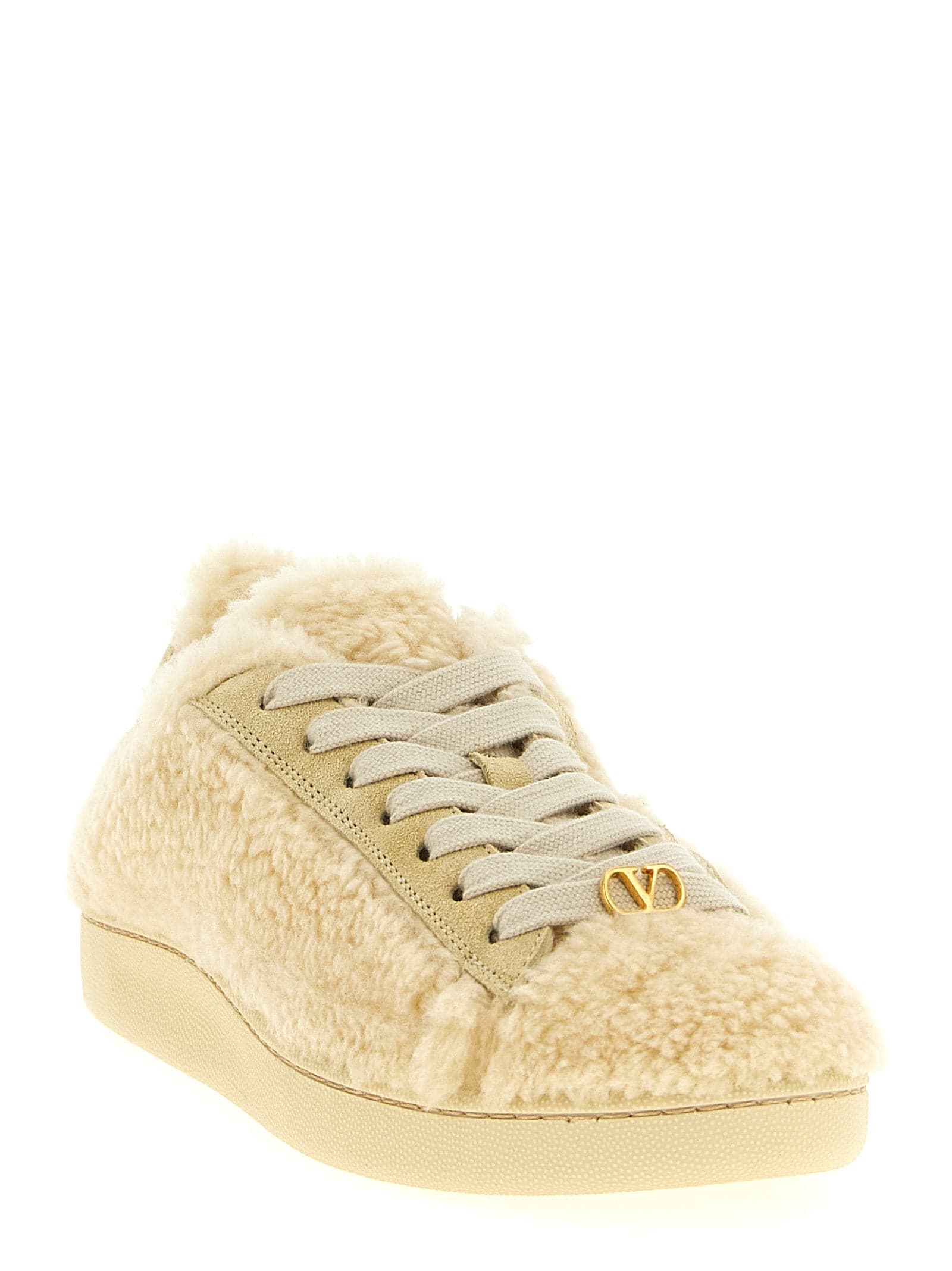 Valentino Garavani Beige Wool Sneakers - 2